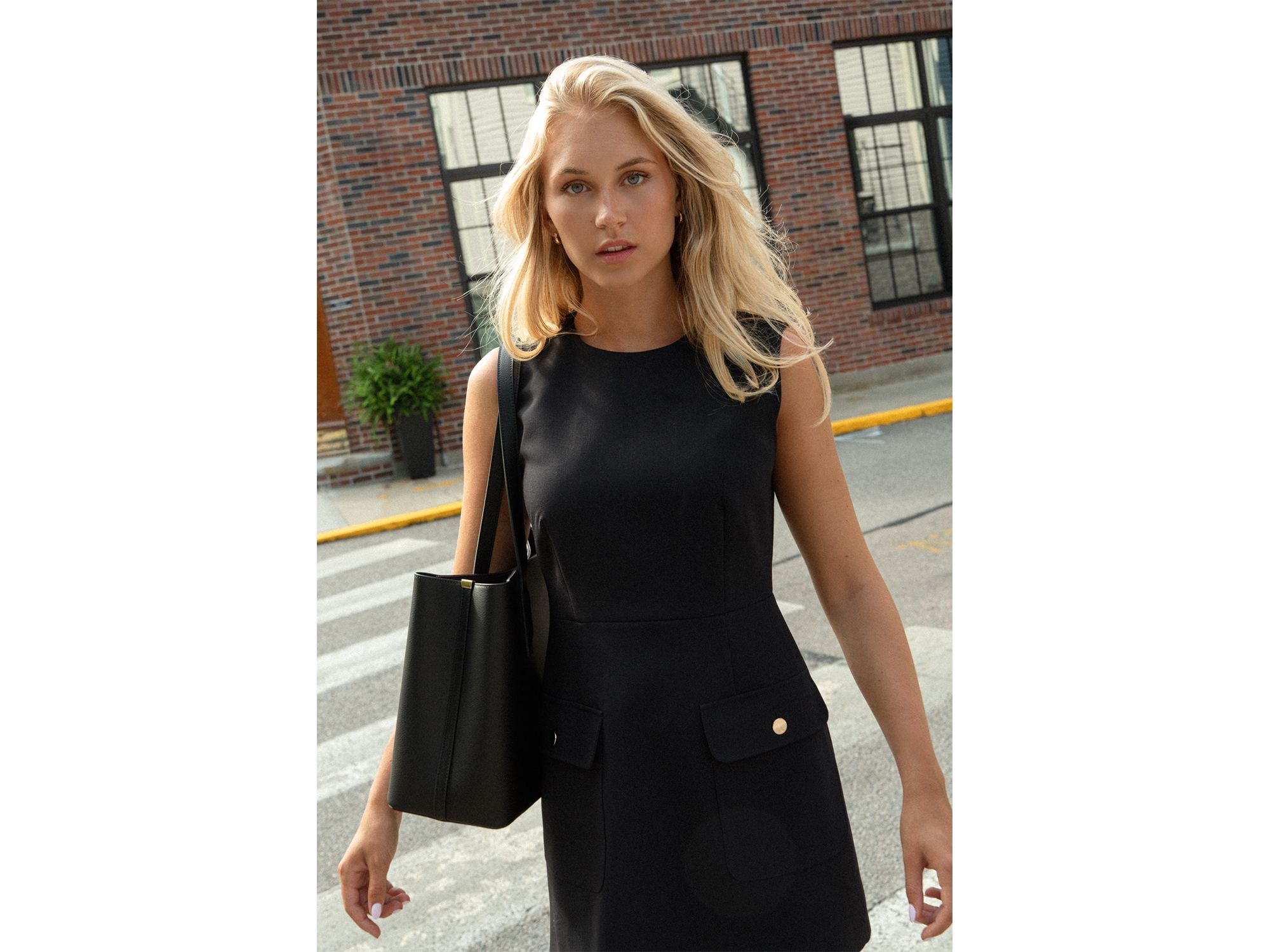 Azra Twill Sleeveless Dress — Image 5