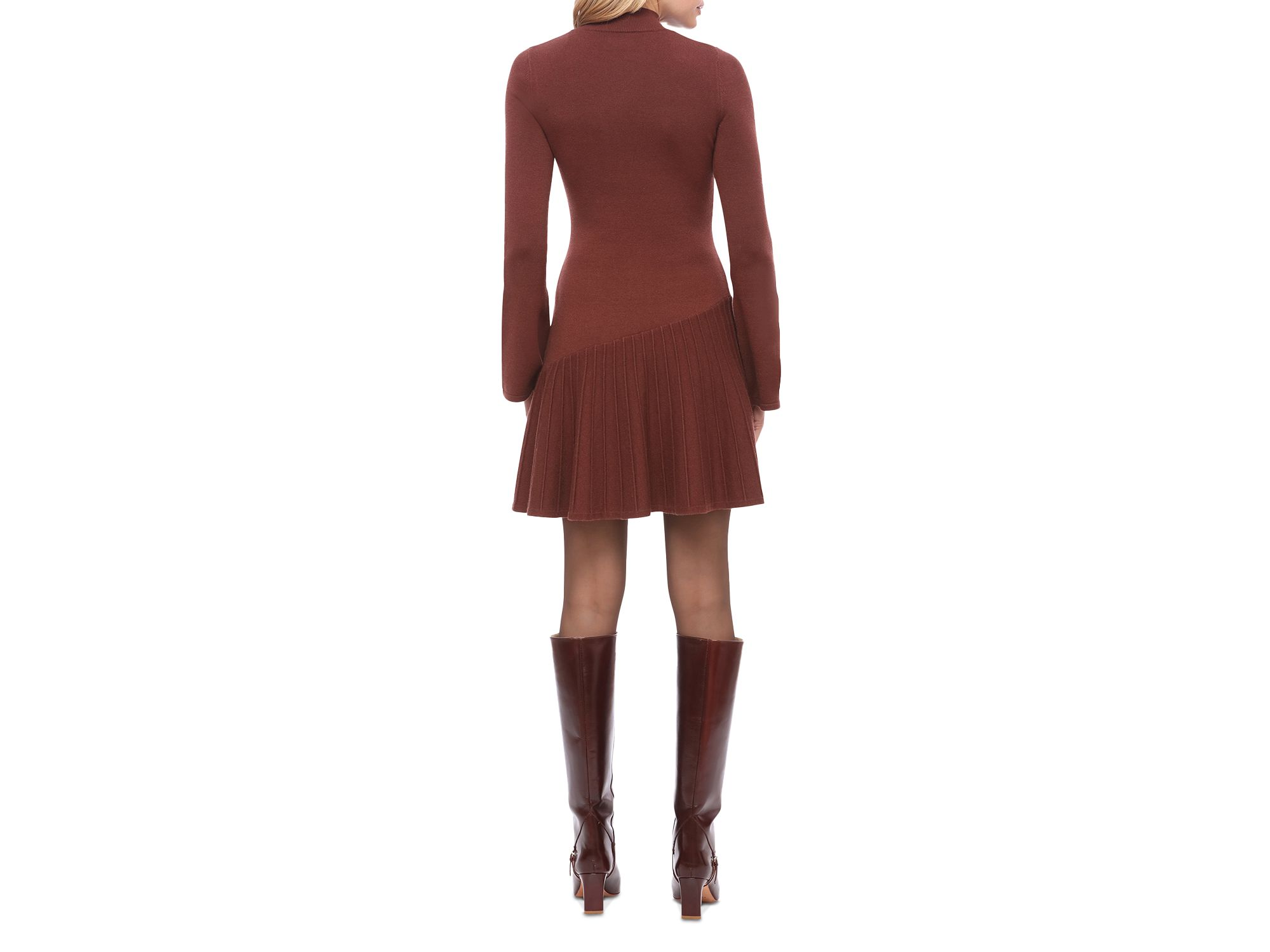Mock Neck Knit Mini Sweater Dress — Image 4