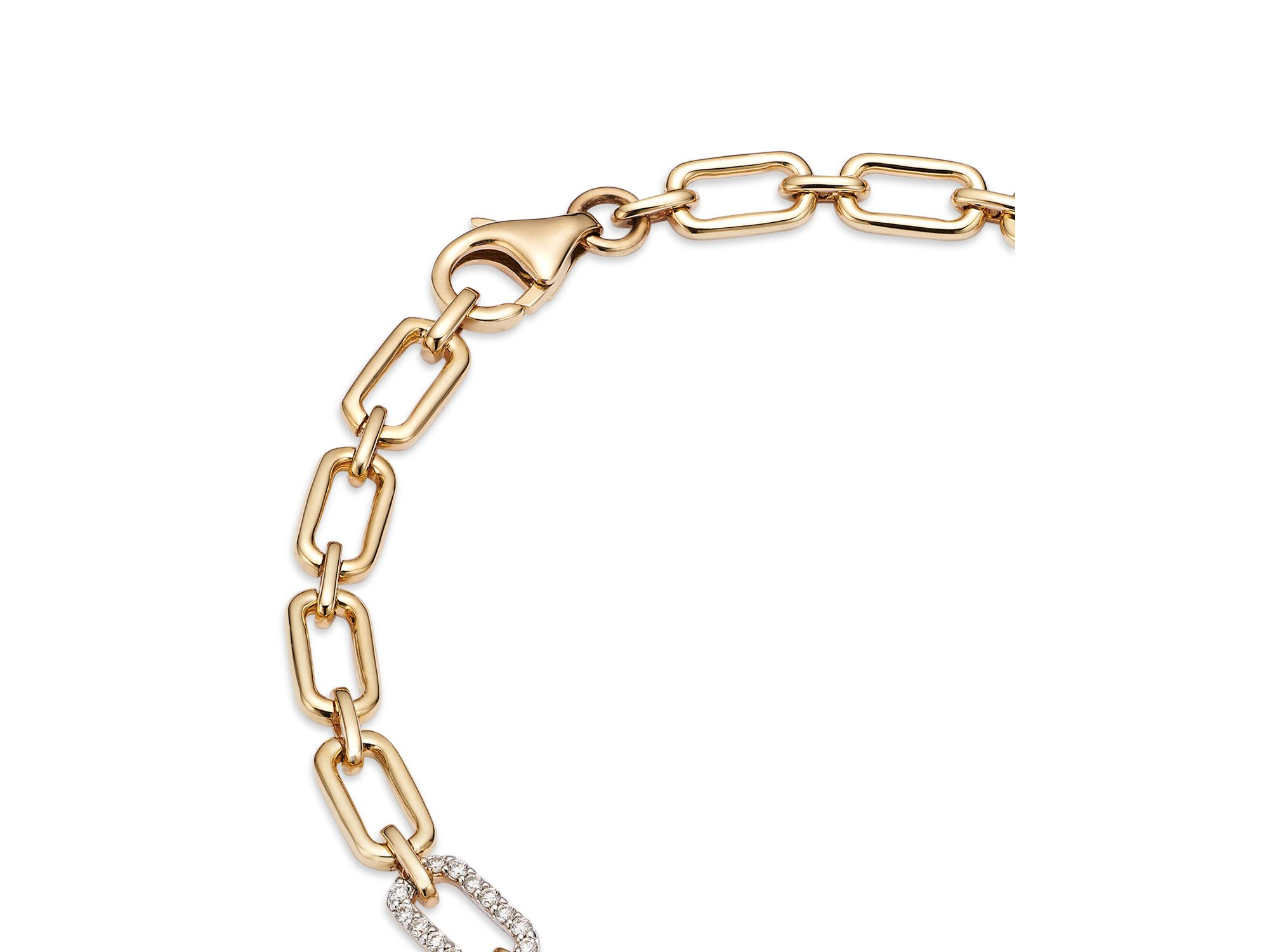 Diamond Pavé Link Bracelet in 14K Yellow Gold, 0.80 tcw — Image 4
