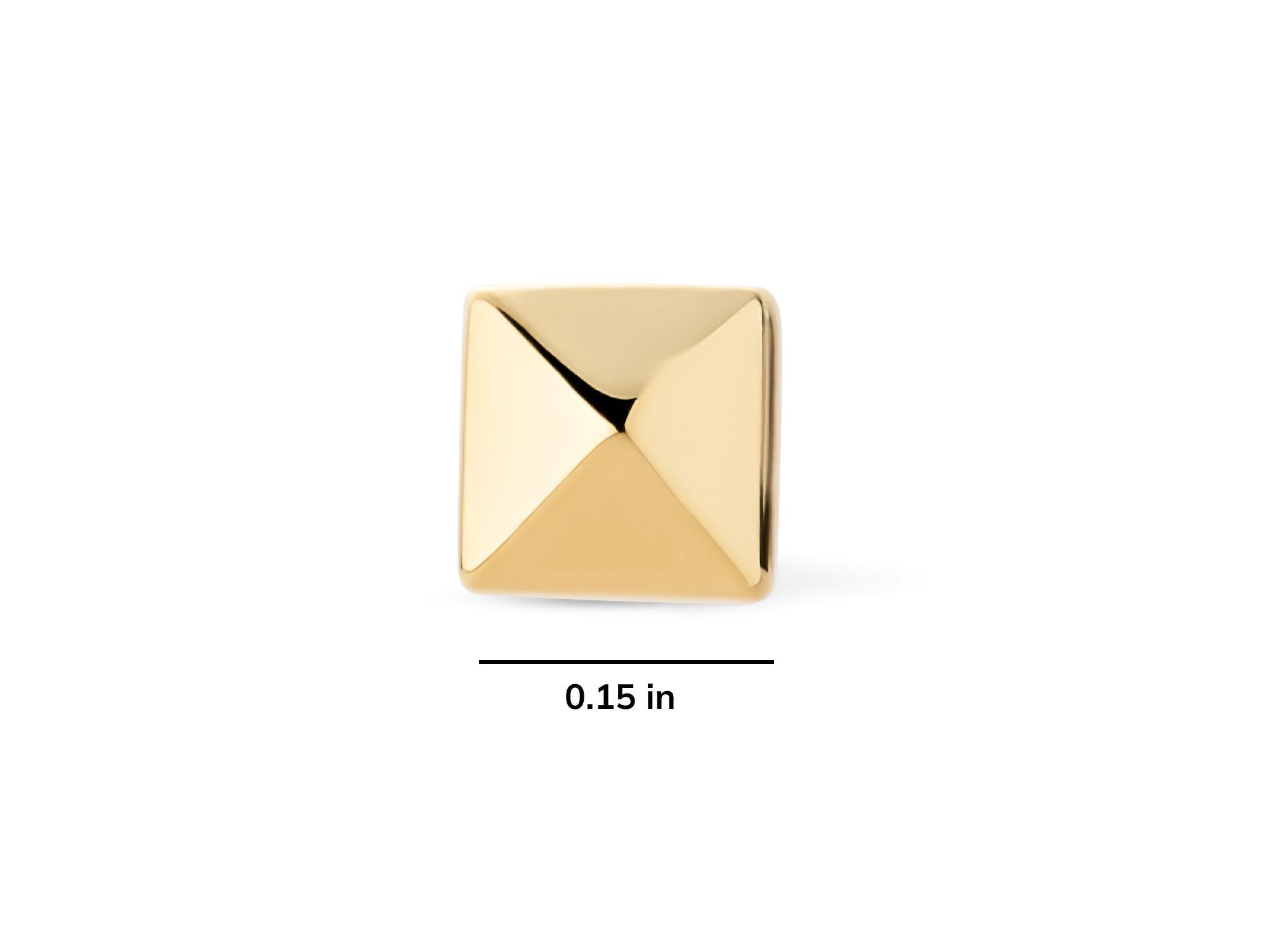 Solid Yellow Gold Pyramid Studs — Image 7