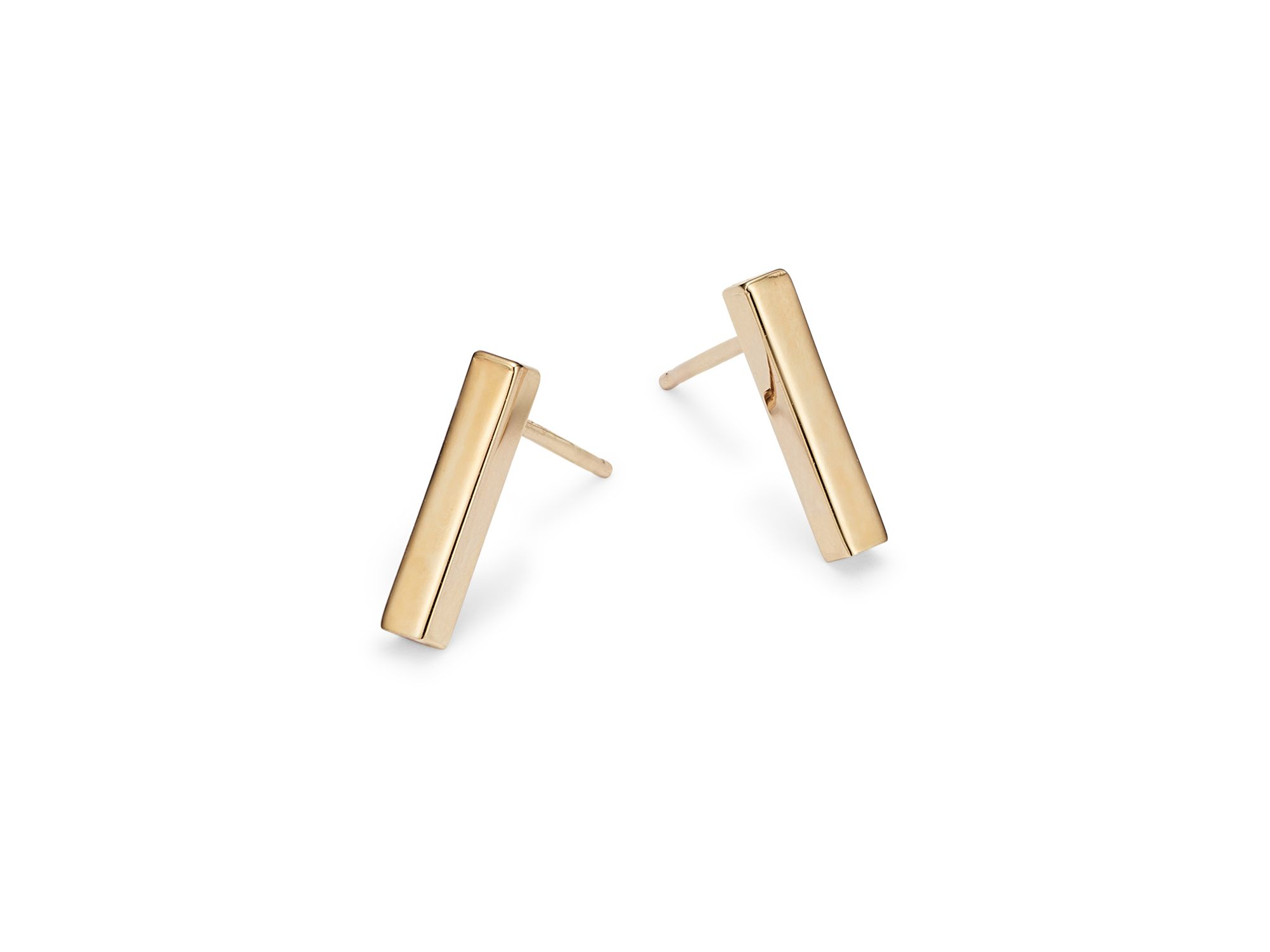 Bar Stud Earrings in 14K Yellow Gold - Exclusive — Image 3
