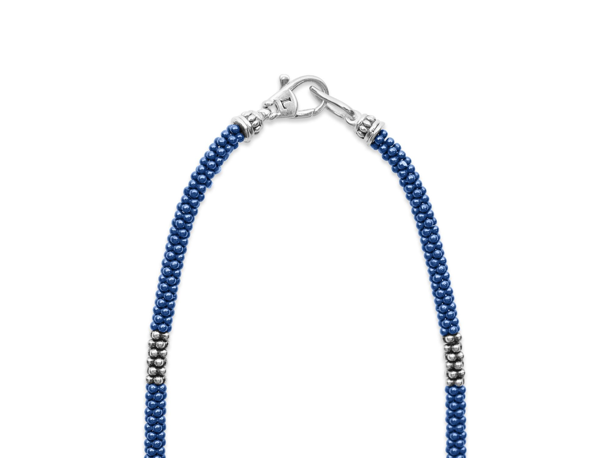 Sterling Silver Ultramarine Ceramic Bead Collar Necklaces — Image 3