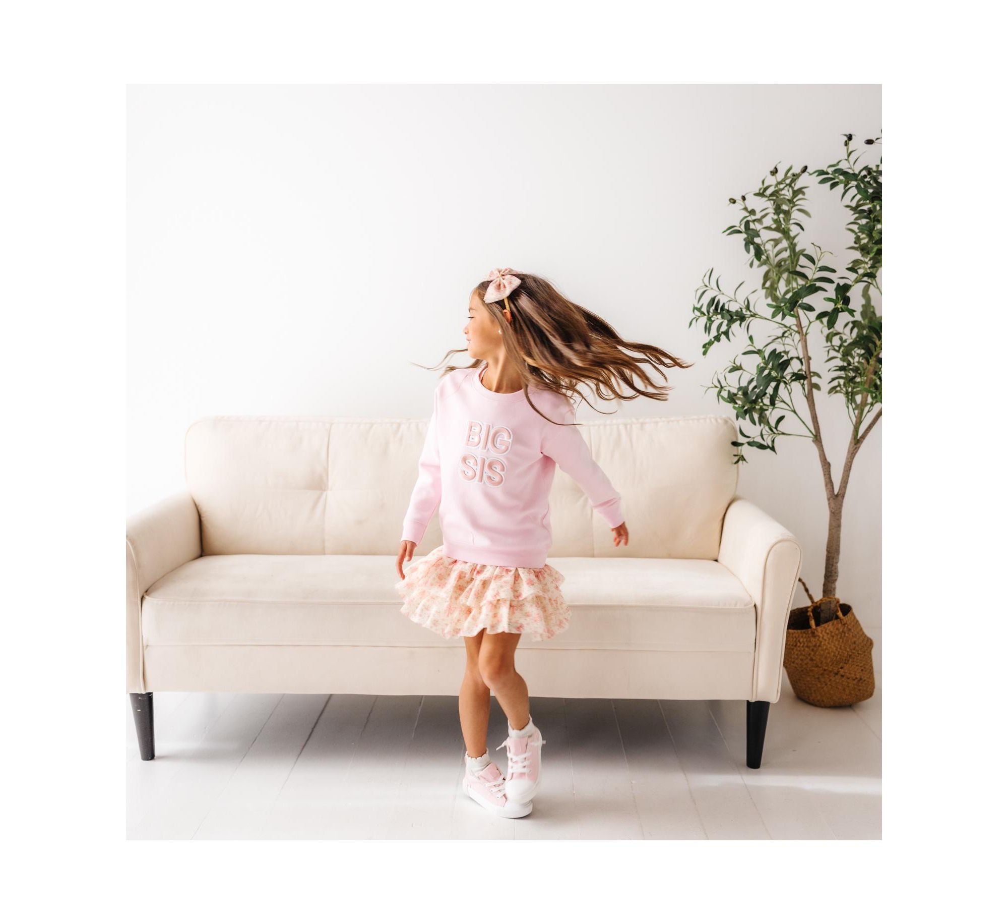 Girls' Big Sis Embroidered Patch Sweatshirt - Baby, Little Kid — Image 3