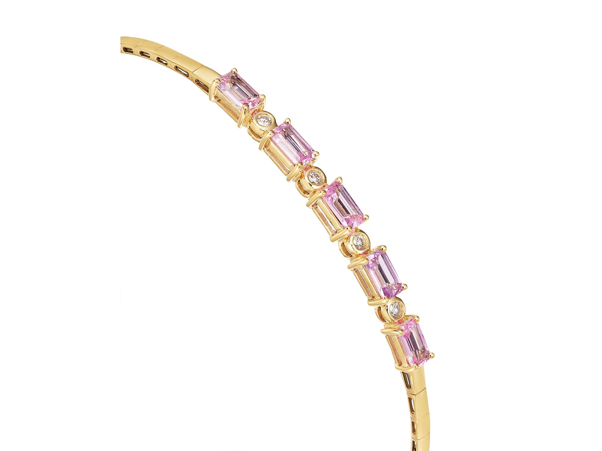ink Sapphire & Diamond Bracelet in 14K Yellow Gold — Image 3