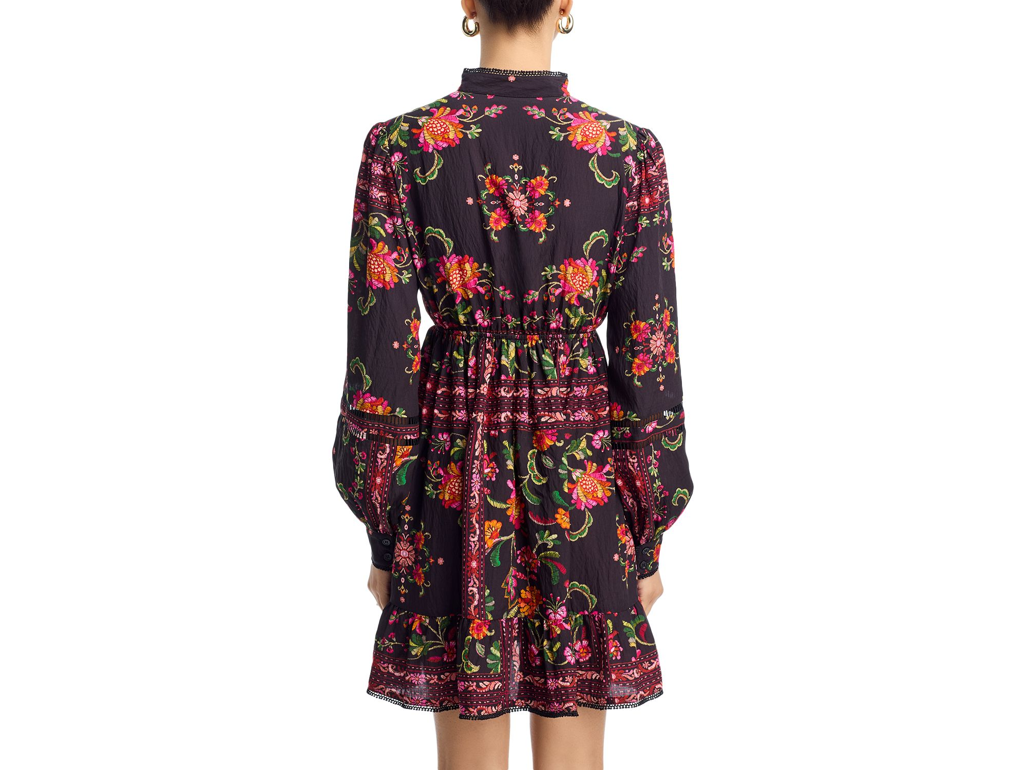 Floral Border Print Mini Dress - Exclusive — Image 3