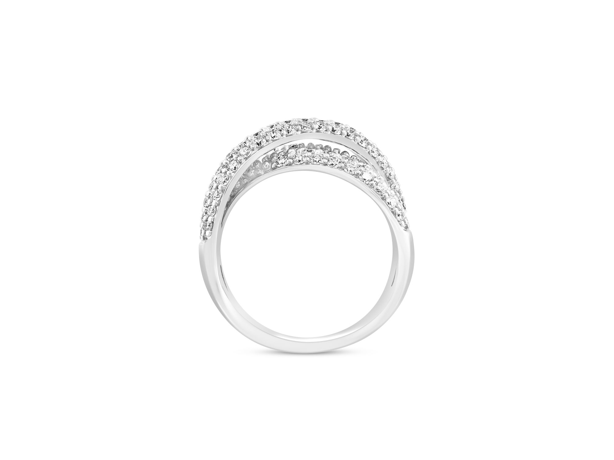 Diamond Crossover Ring in 14K White Gold, 1.70 tcw — Image 3