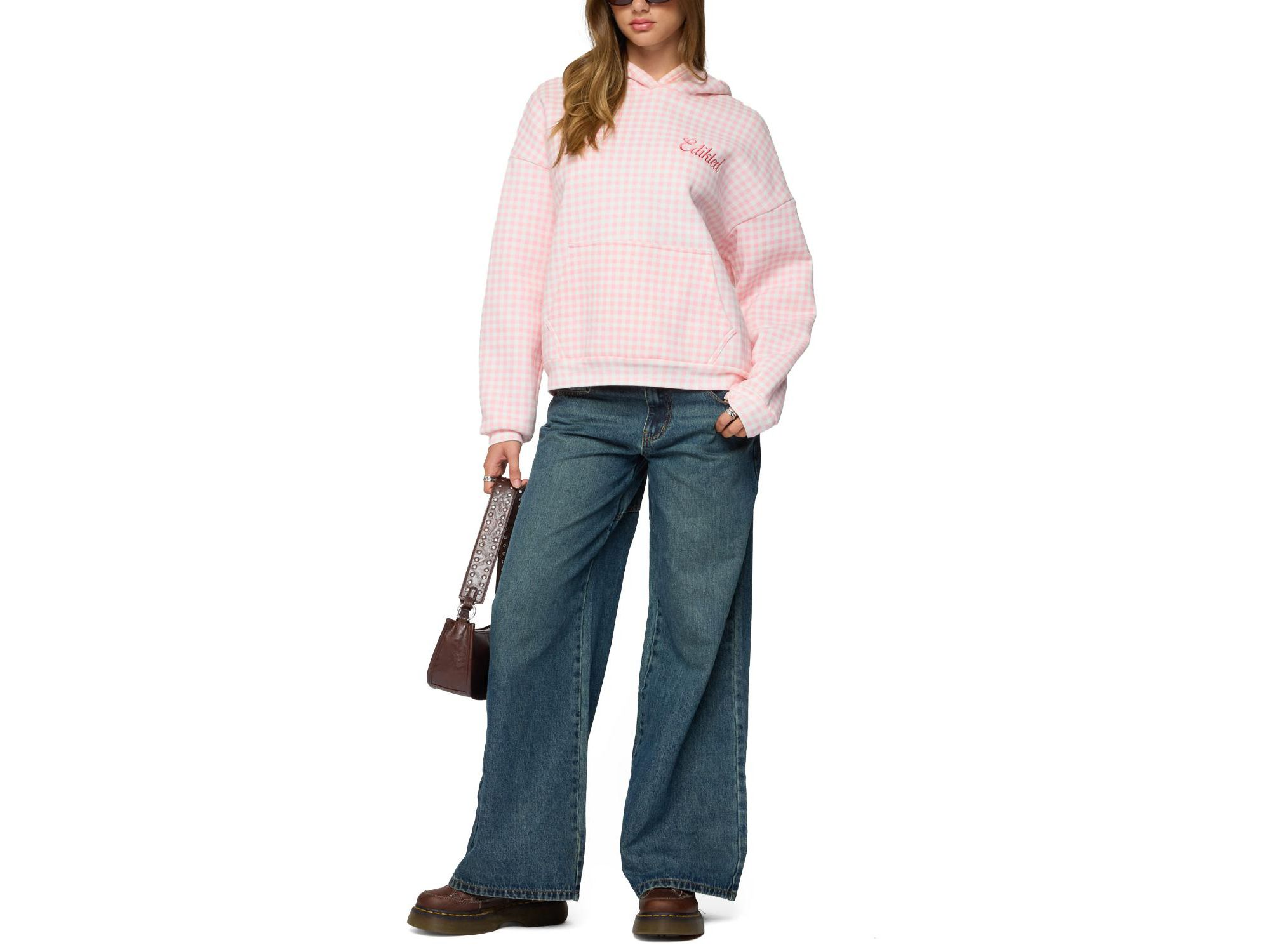 Gingham Oversized Hoodie — Image 4