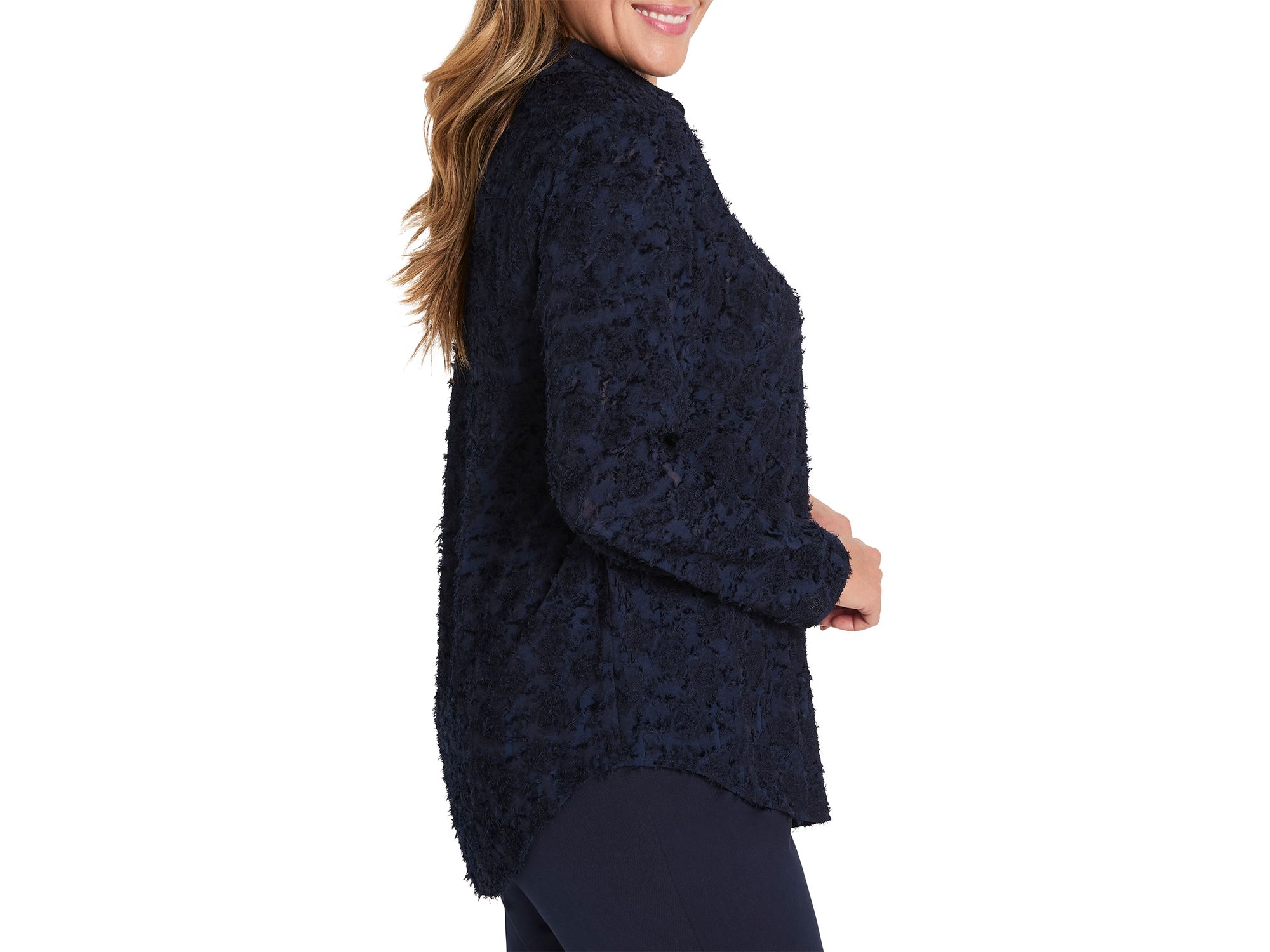 Any Occasion Clipped Jacquard Top — Image 3