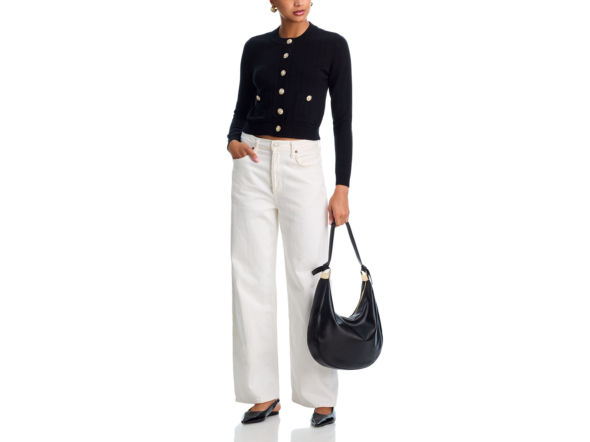 Long Sleeve Gold-Button Cardigan - Exclusive — Image 4