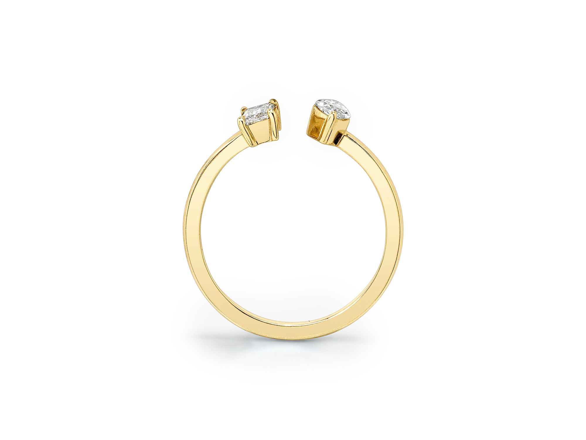 Mixed Lab-Grown Diamond Cuff Ring in 14K Yellow Gold, .50ctw Baguette & Marquise Lab Grown Diamonds — Image 4