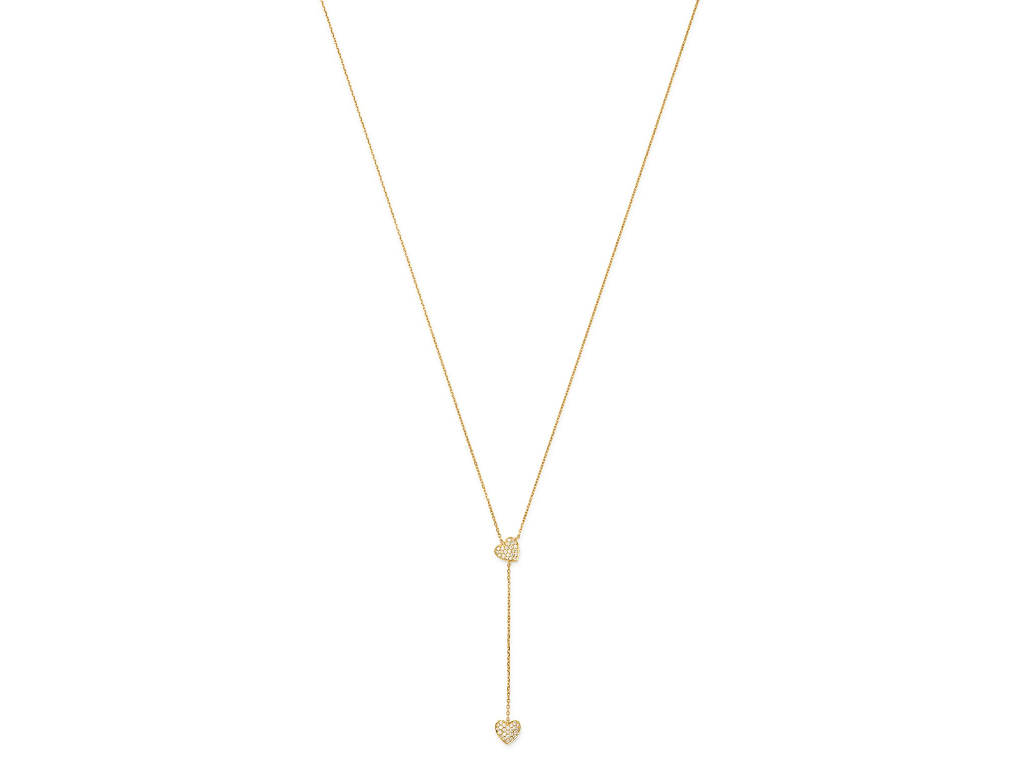 Diamond Heart Y Necklace in 14K Yellow Gold, 0.25 tcw — Image 4