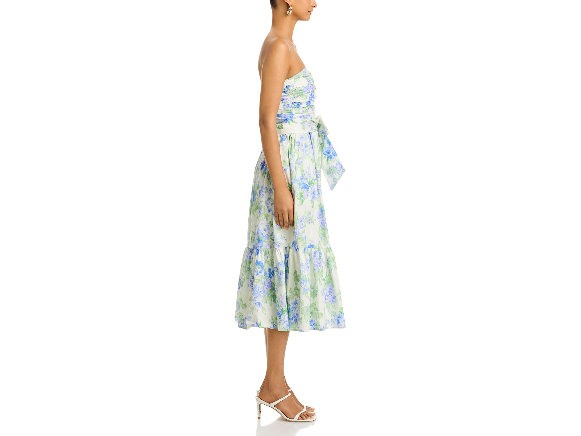 Blurred Floral Gathered Midi Dress - Exclusive — Image 5