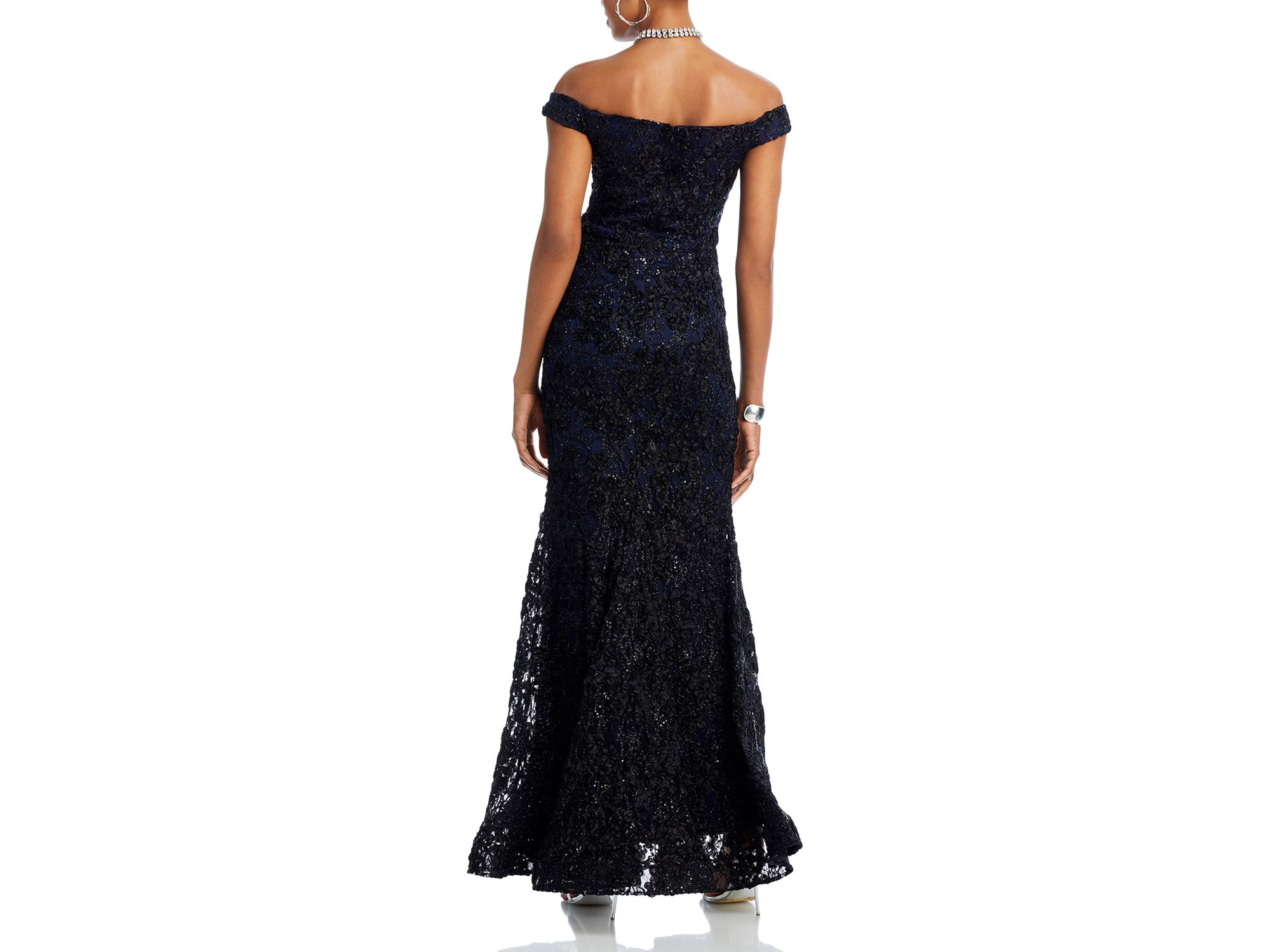 Off-the-Shoulder Embellished Lace Gown - Exclusive — Image 8