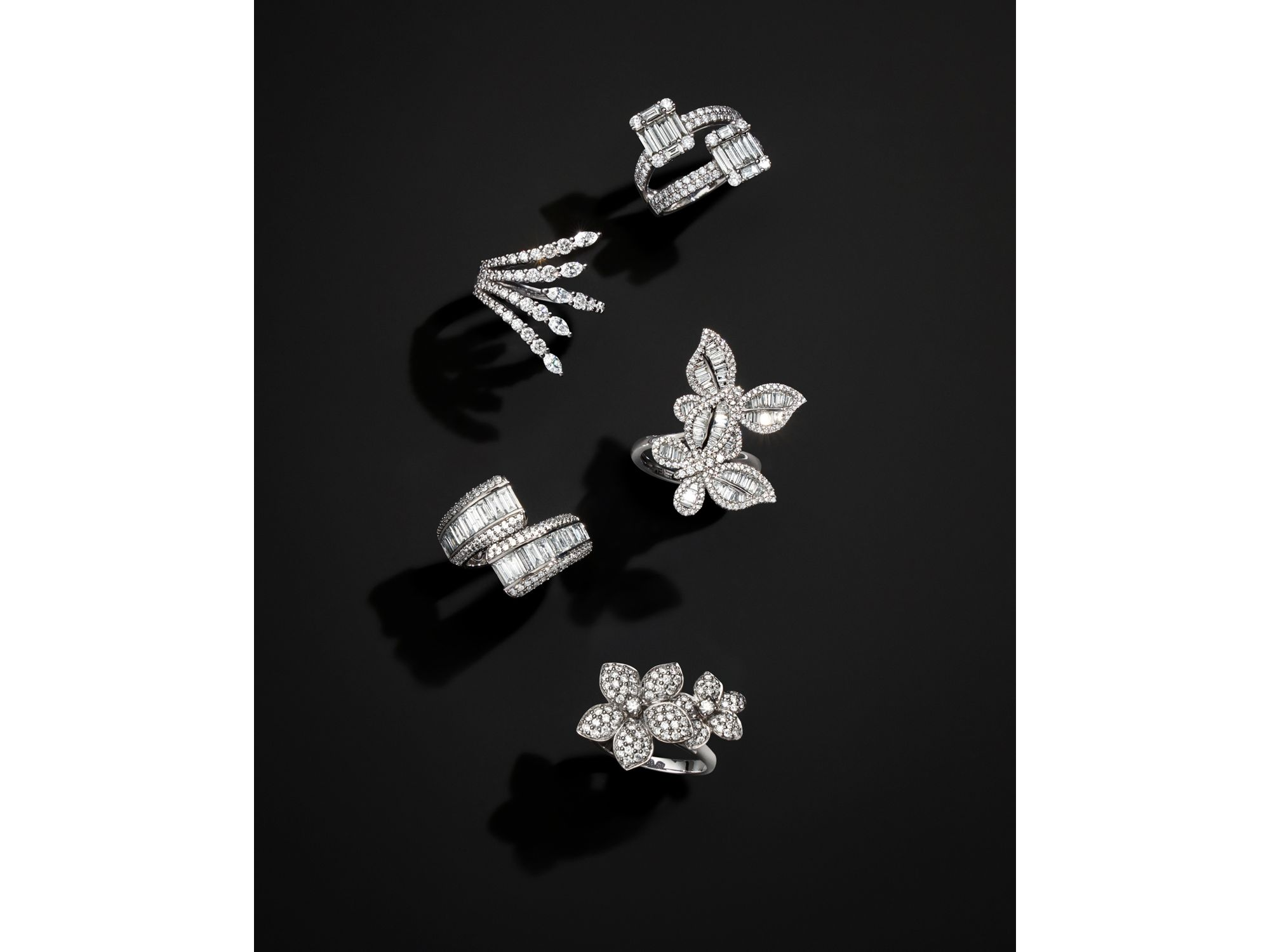 Diamond Butterfly Statement Ring in 14K White Gold, 1.40 tcw — Image 5