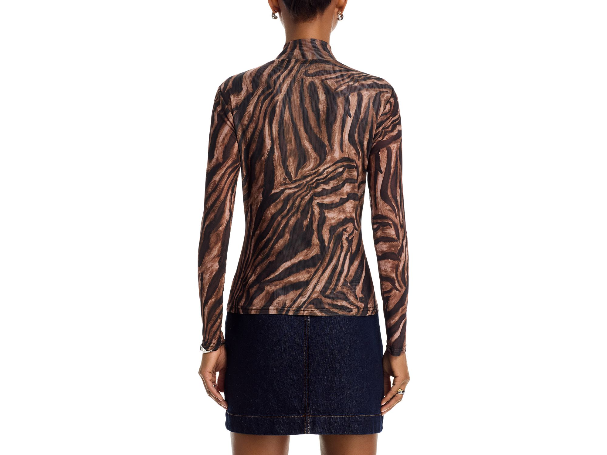Animal Print Mesh Long Sleeve Top - Exclusive — Image 3