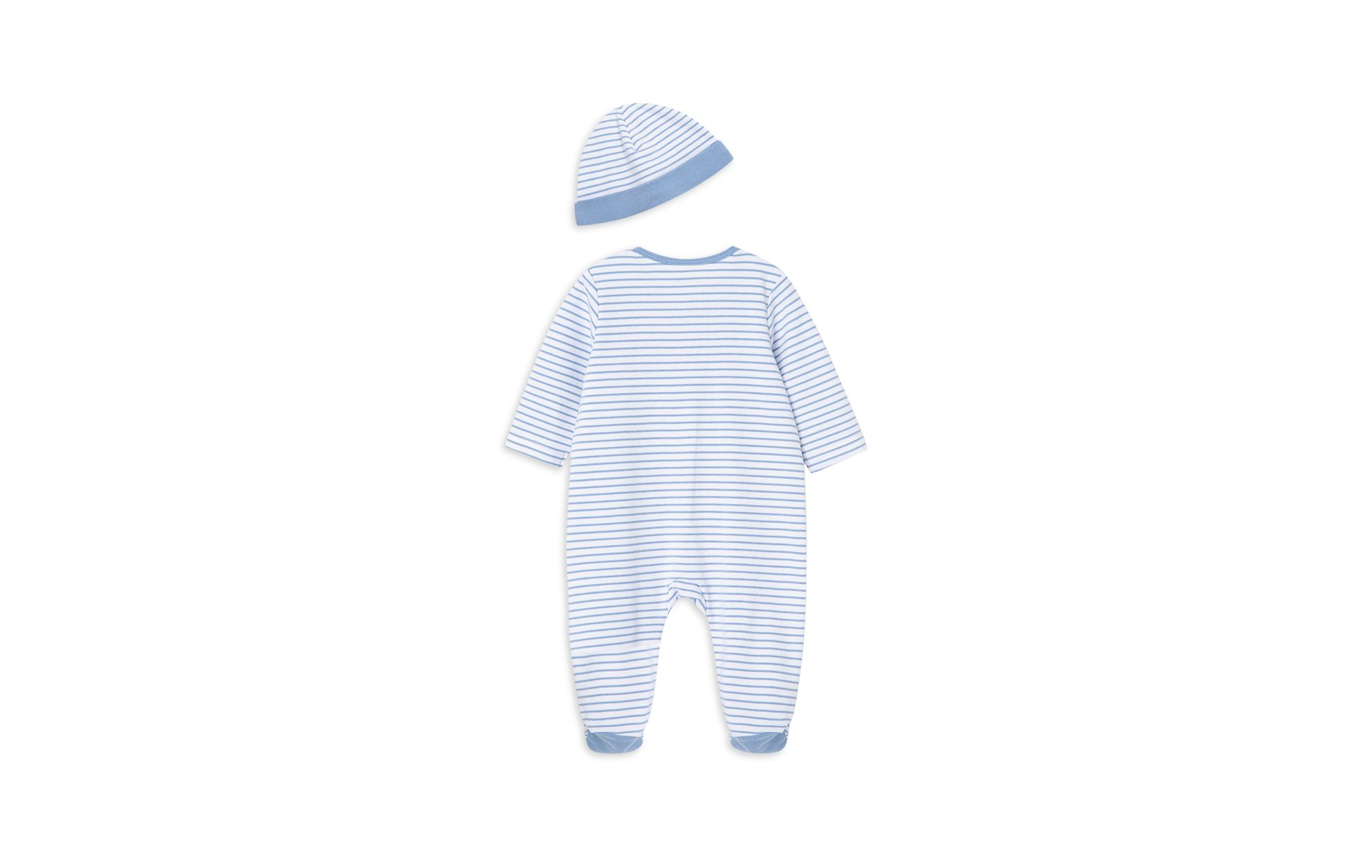 Boys' Cotton Striped Elephant Footie & Hat Set - Baby — Image 5