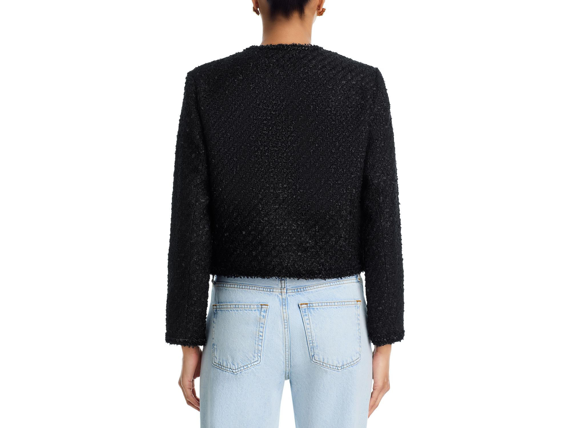 Tweed Collarless Jacket - Exclusive — Image 4
