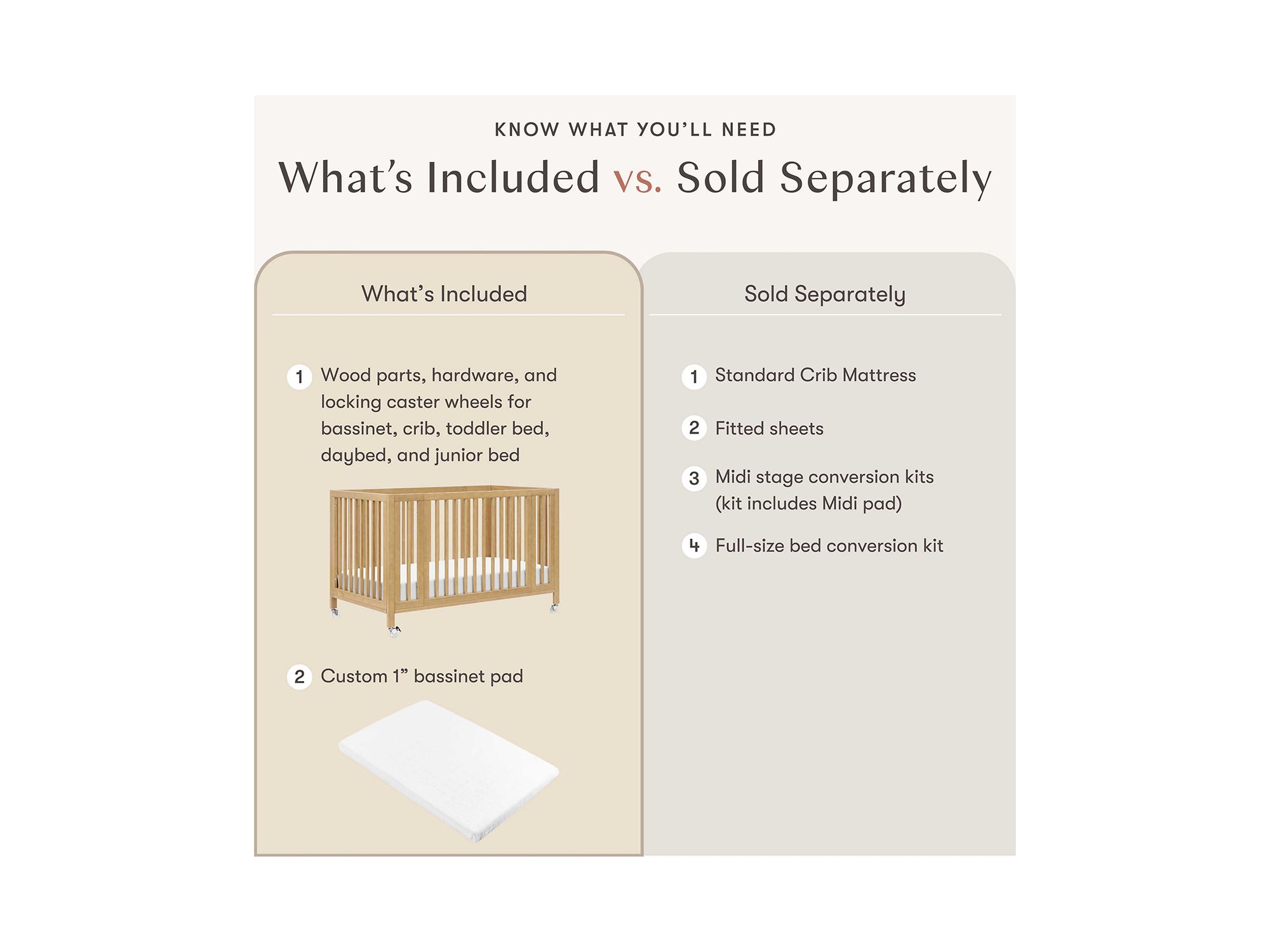 Rolli 9 in 1 Convertible All Stages® Crib with Bassinet & Toddler Bed Conversion Kits — Image 16