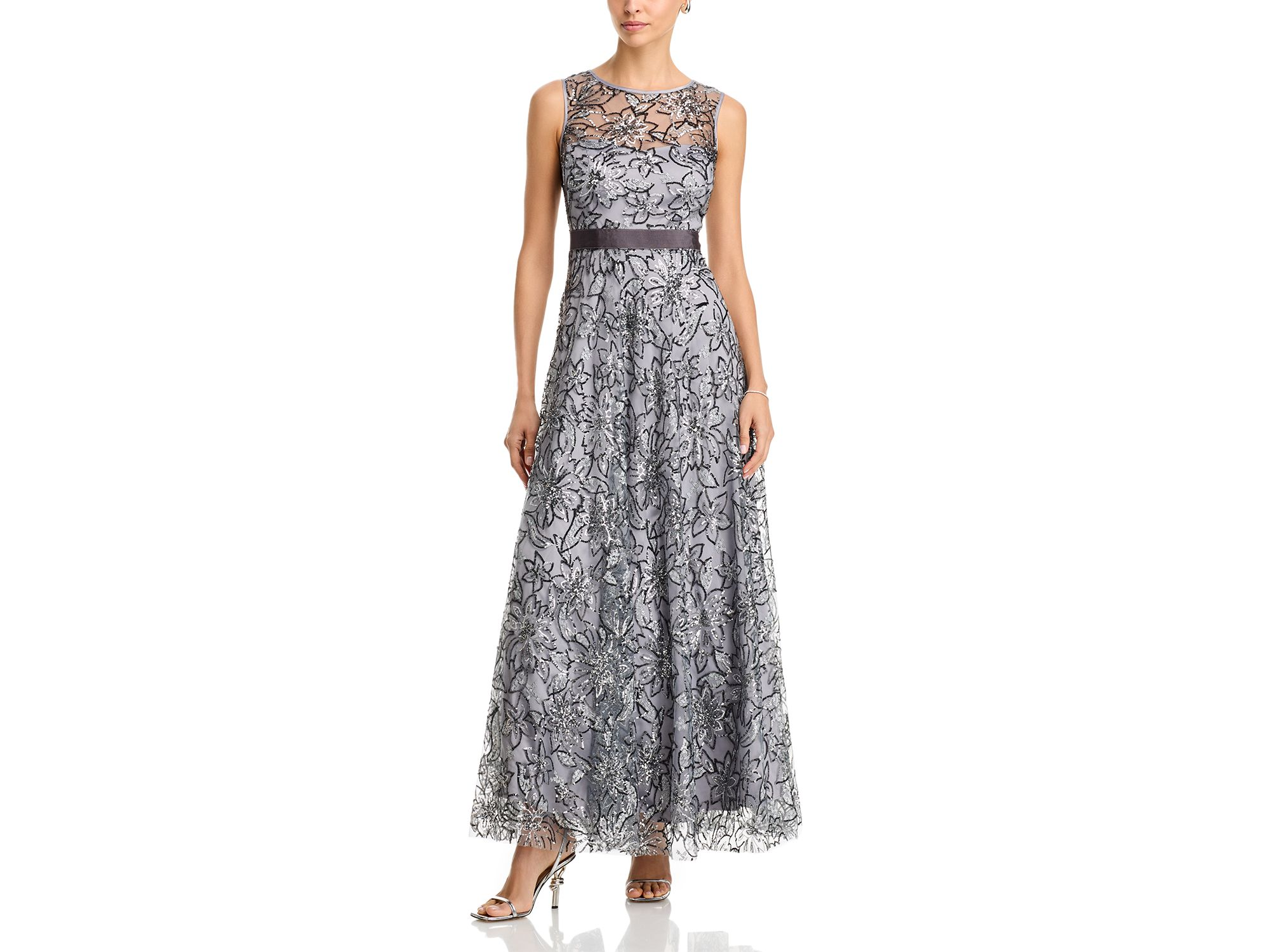 Sleeveless Boat Neck Ball Gown - Image 1