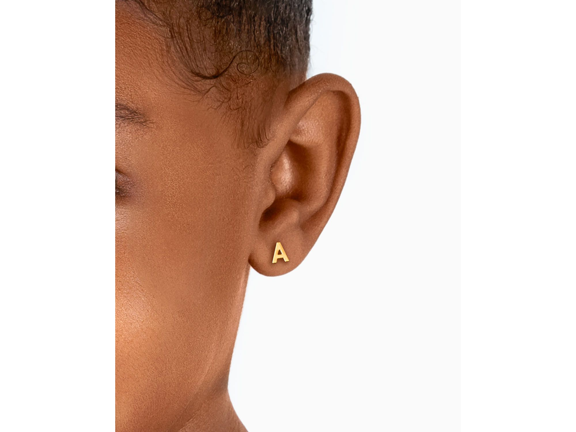 Girls' 14K Gold Tiny Initial Studs Screw Back Earrings - Little Kid, Big Kid — Image 3