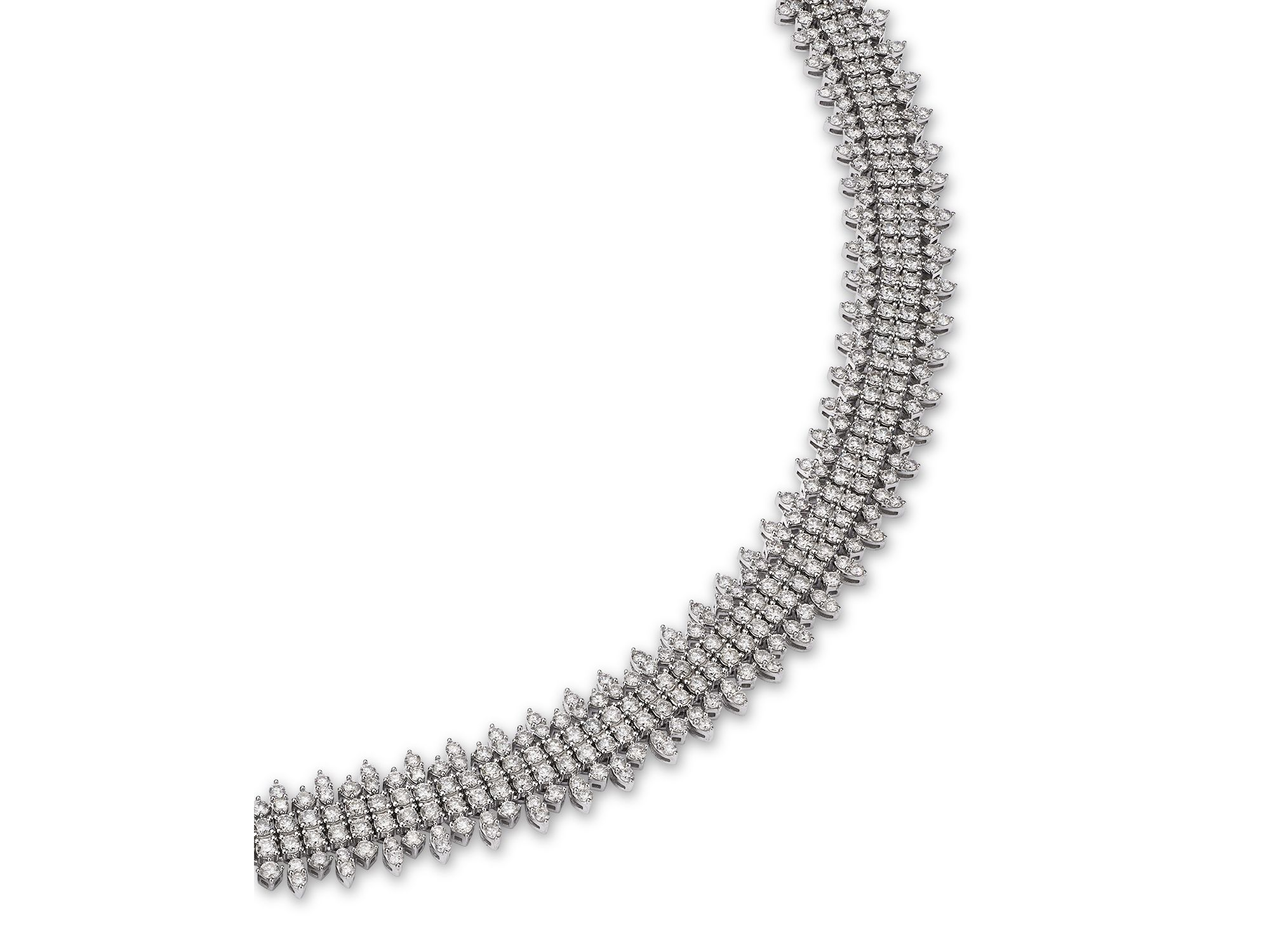 Luxe Collection Diamond Statement Choker Necklace in 14K White Gold, 15.0 tcw — Image 3