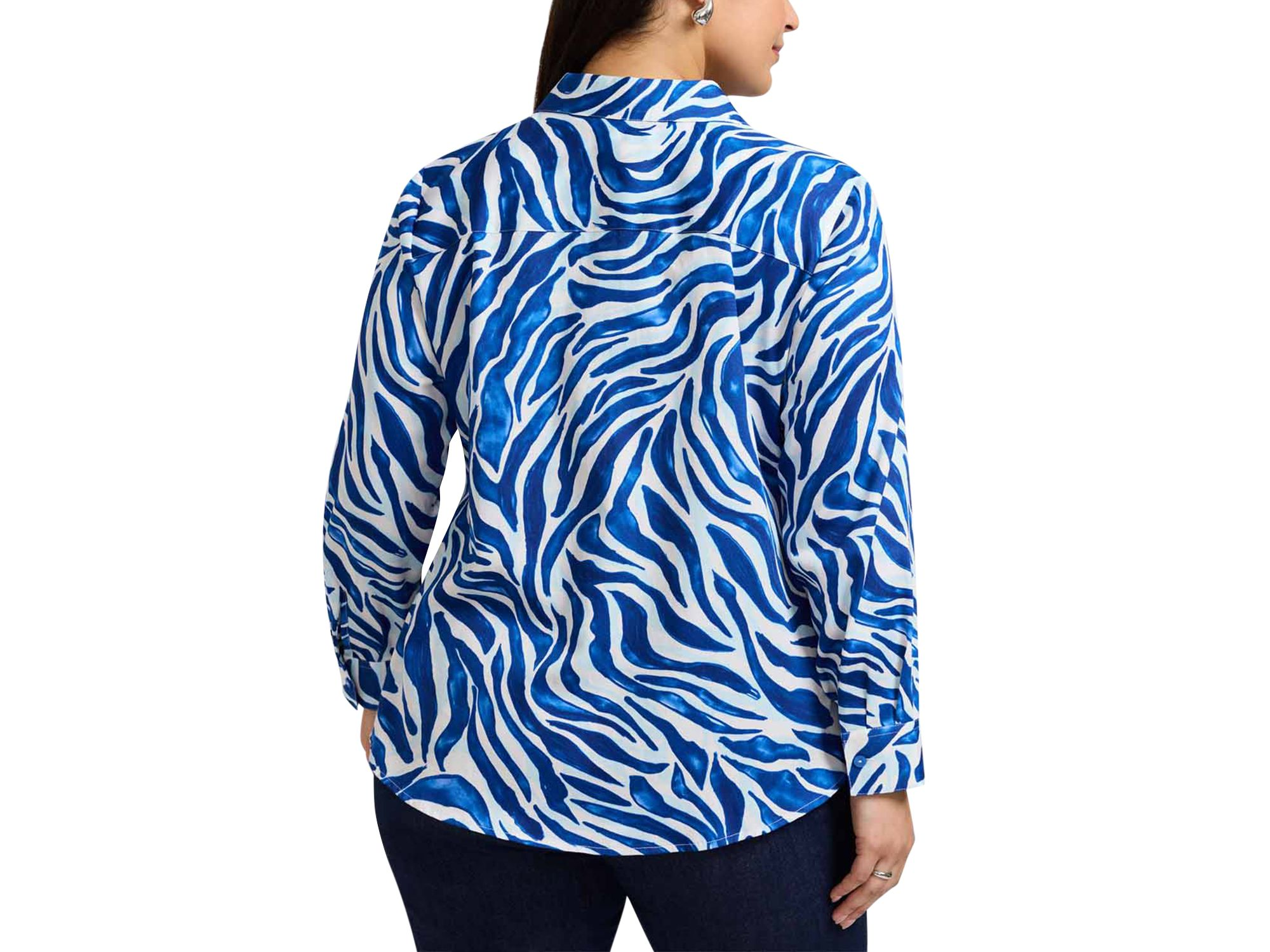 Zoey Long Sleeved Tonal Zebra Shirt — Image 3