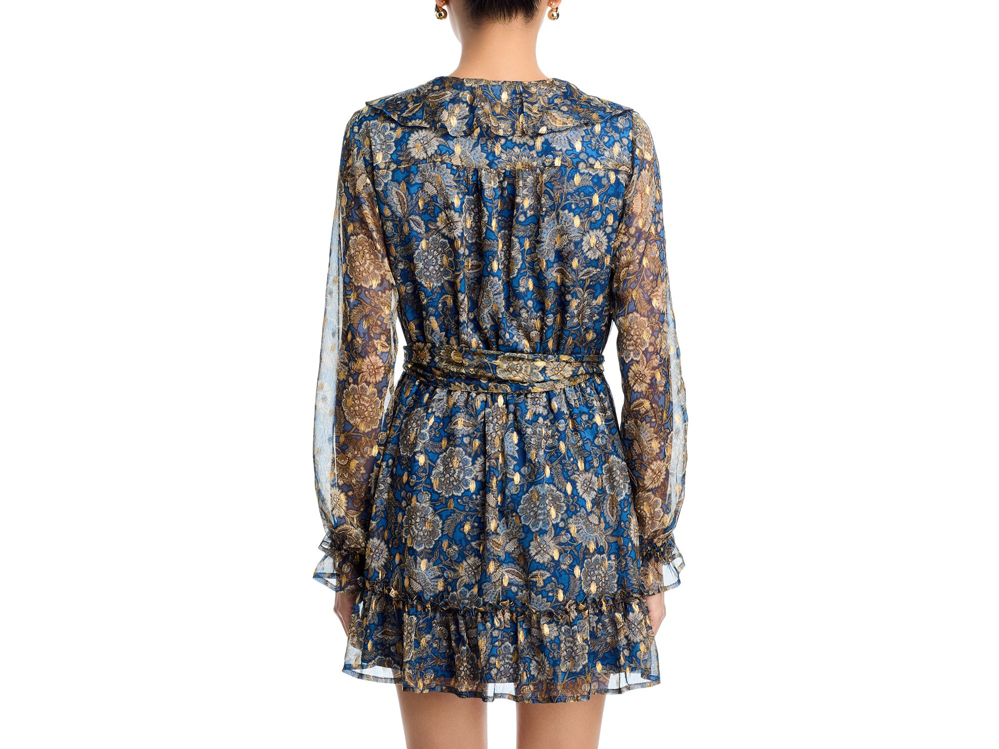 Metallic Ruffle Trim Boho Dress - Exclusive — Image 3