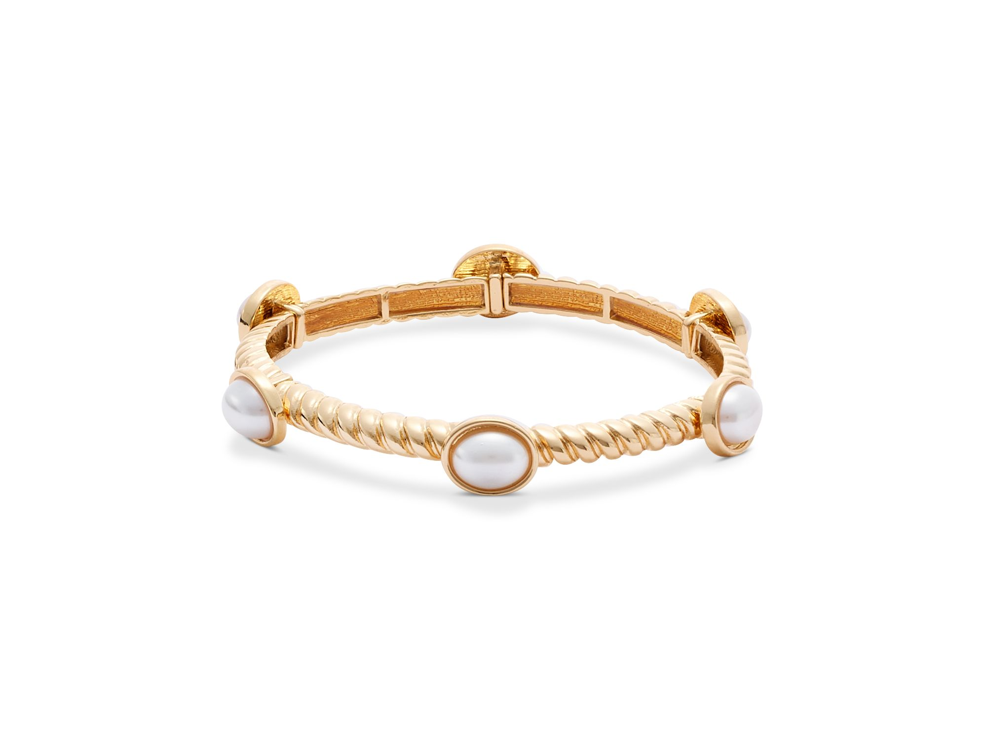 Imitation Pearl Twist Texture Bangle Bracelet - Exclusive — Image 3
