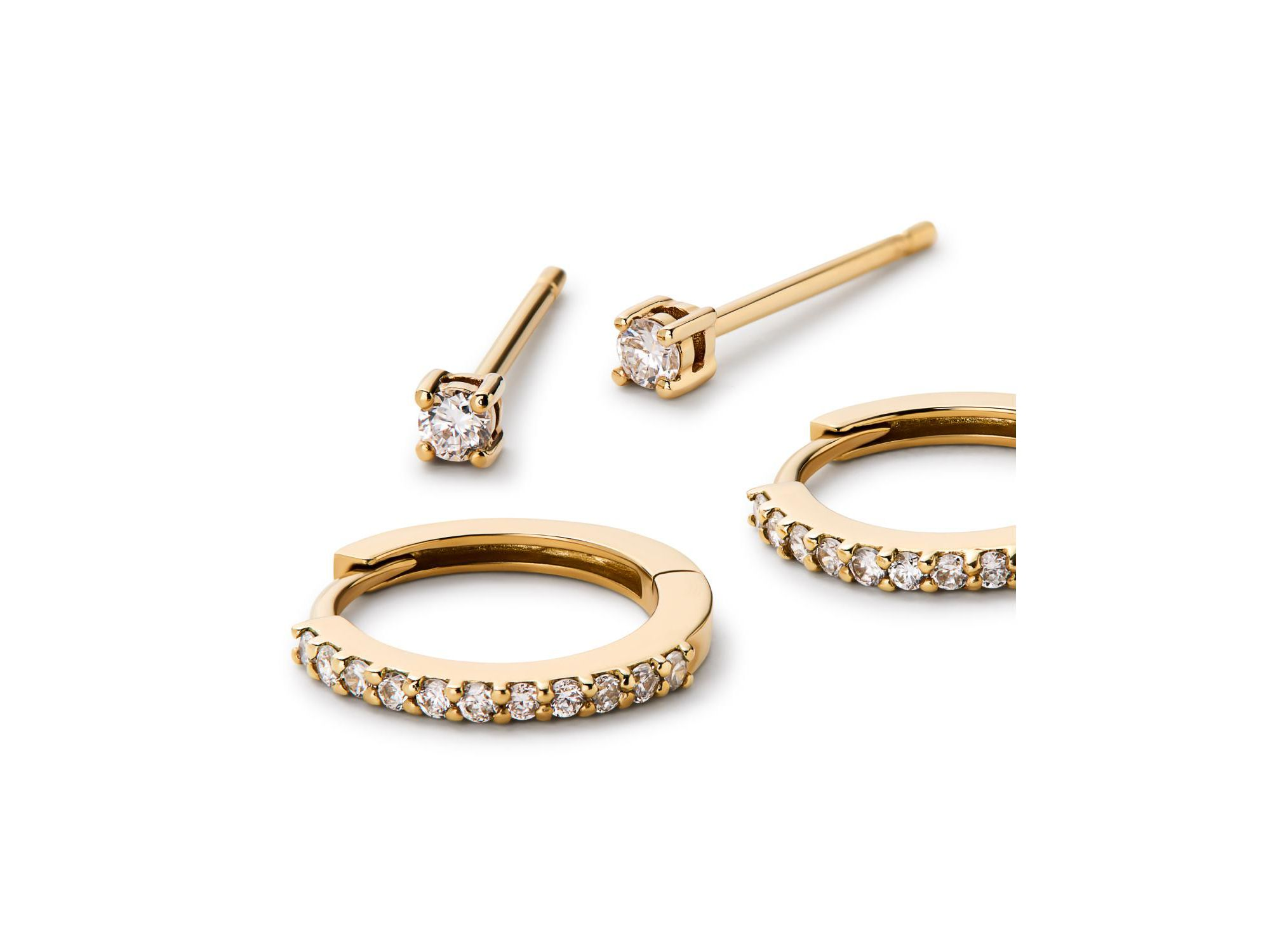 Lab Grown Diamond Earrings - Gold Diamond Earring Set — Image 5