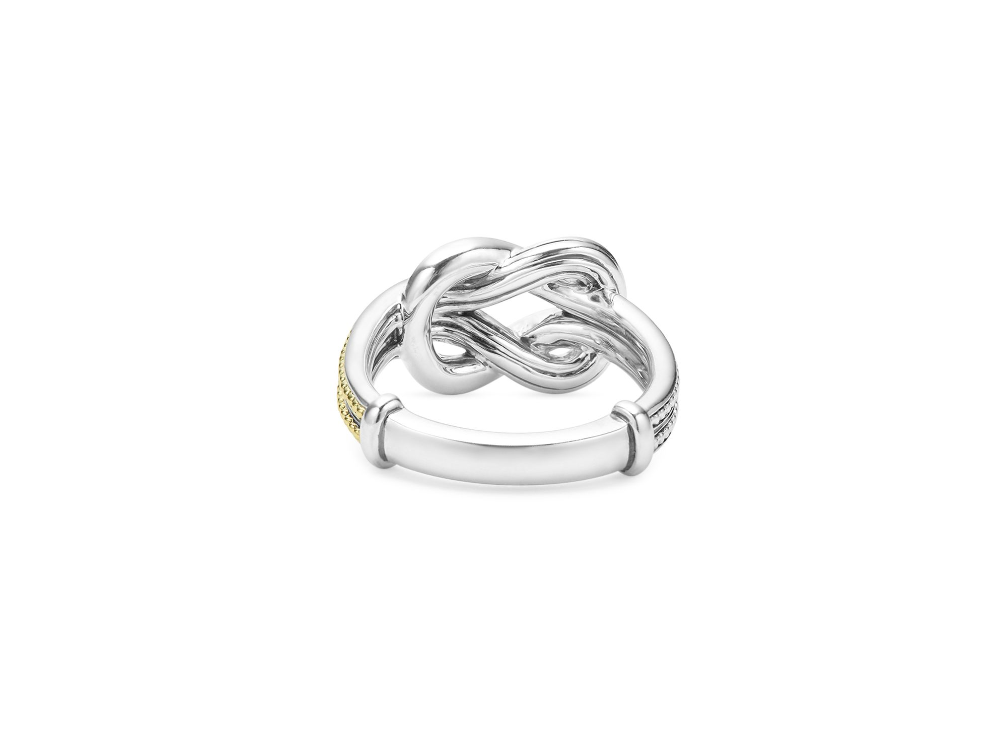 18K Yellow Gold & Sterling Silver Newport Diamond Knot Statement Ring — Image 4