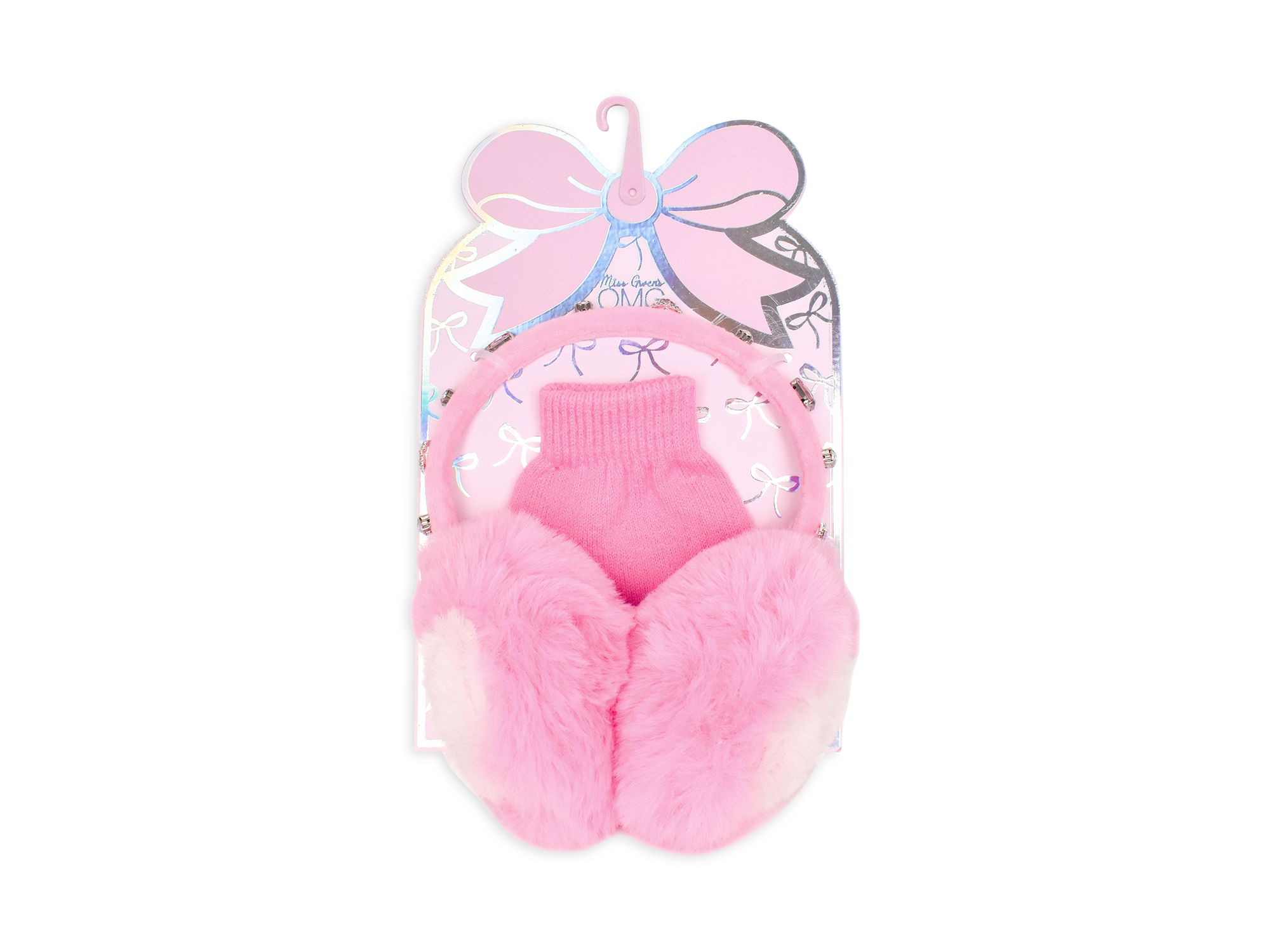 Girls' Heart Faux Fur Earmuffs & Gloves Set - Big Kid — Image 3