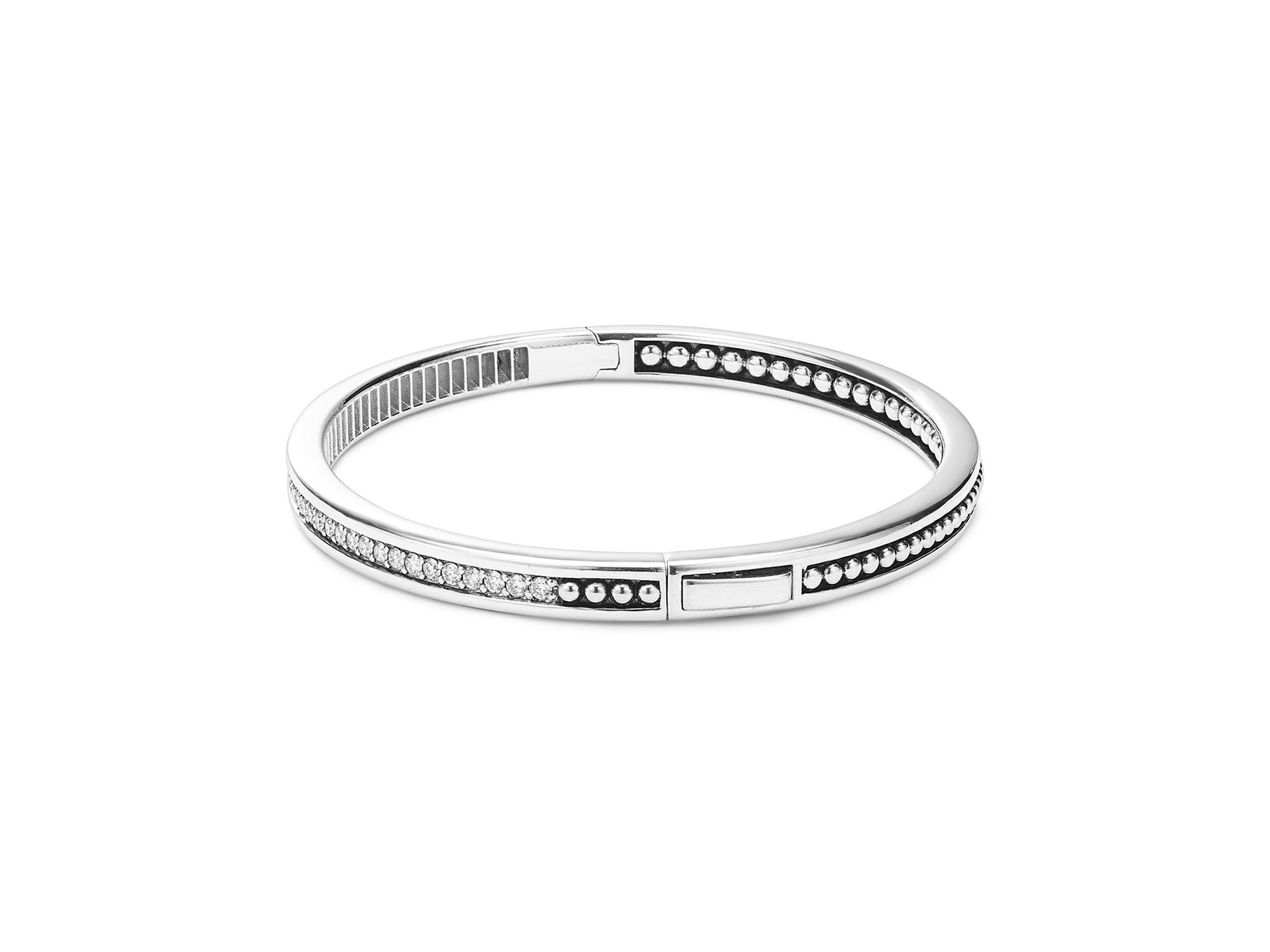 Sterling Caviar Spark Diamond Bangle Bracelet — Image 4