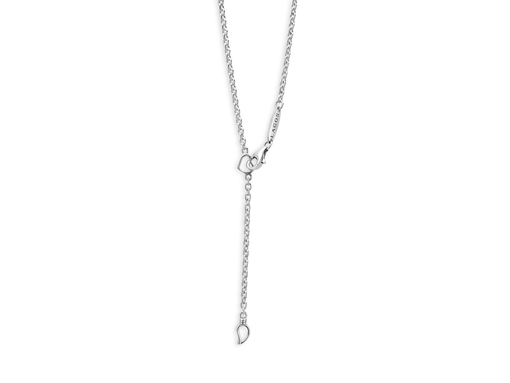 18K Yellow Gold & Sterling Silver Caviar Lux Oval Diamond Pendant Necklace, 16" — Image 5