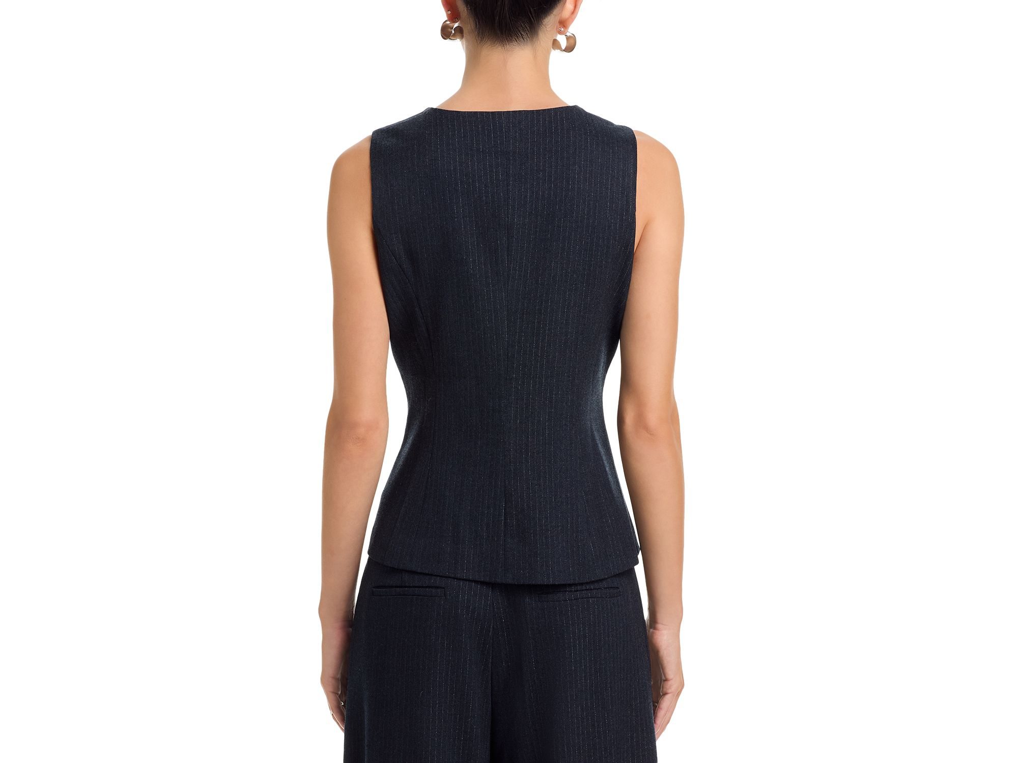 Pinstripe Rhinestone Button Vest & Pinstripe Rhinestone Button Pants - Exclusive — Image 5