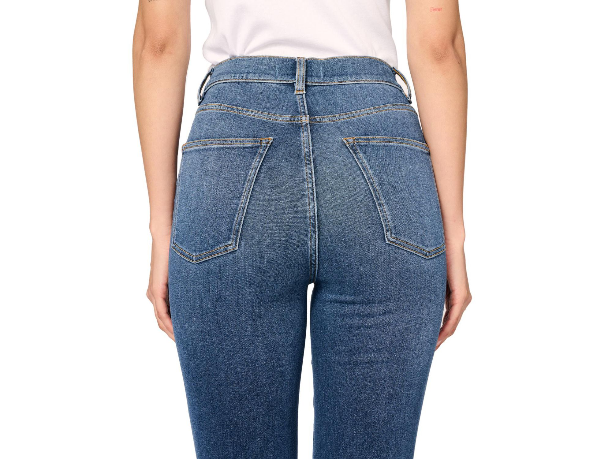 ASE Stretch High Rise Straight Jean in Takeoff — Image 3