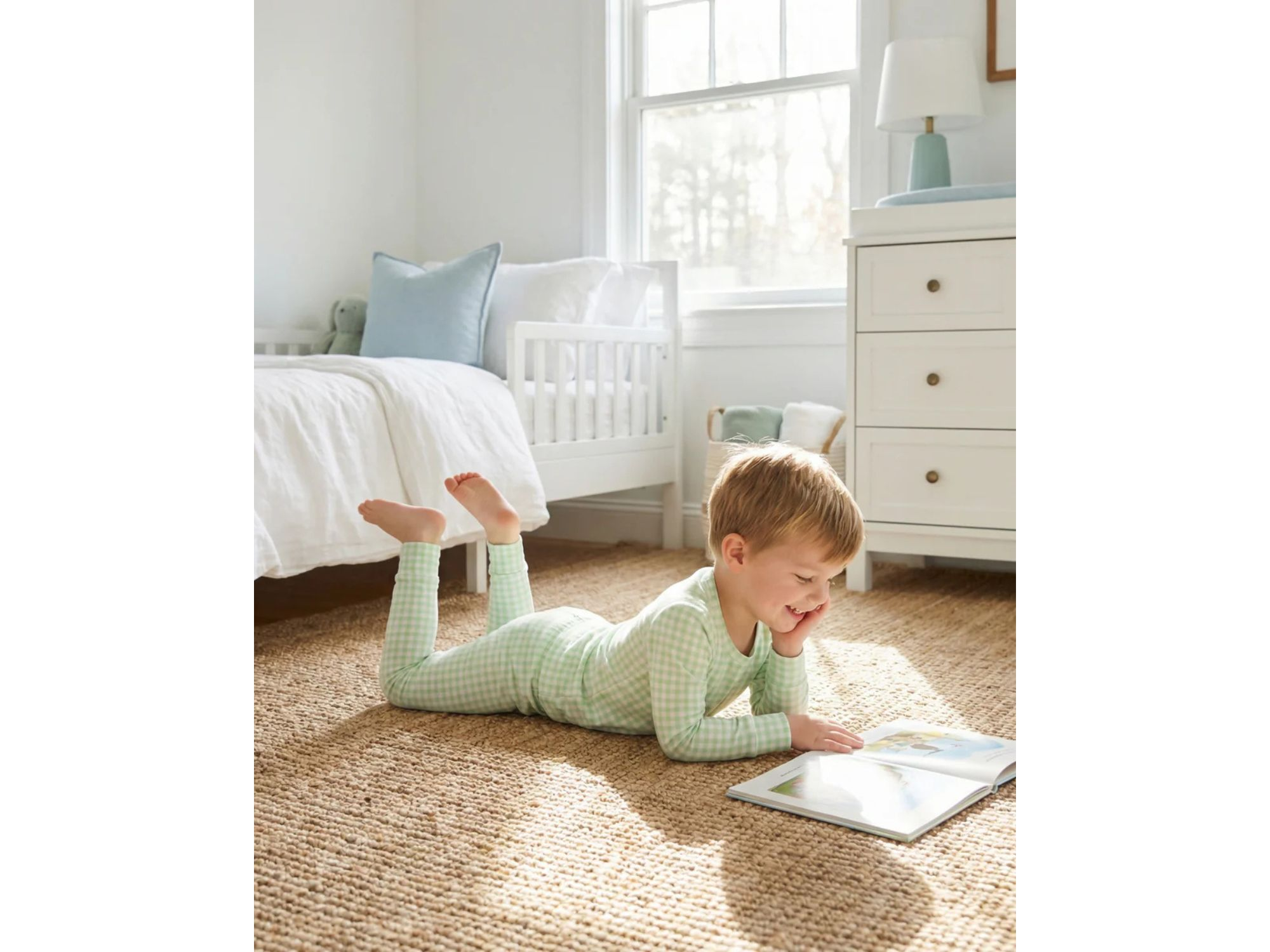 Boys' Pistachio Gingham Pajama Set - Baby, Little Kid — Image 3