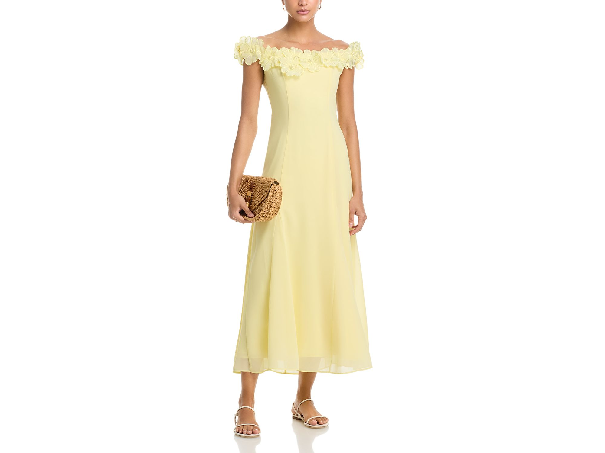 Appliqué Floral Off-the-Shoulder Midi Dress - Exclusive — Image 3