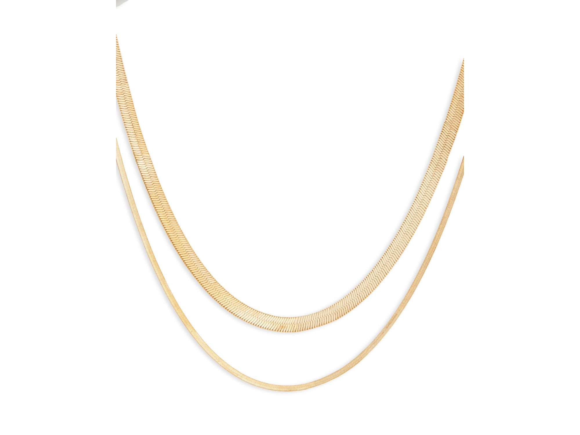 Snake Chain Layered Collar Necklace, 16"-19" - Exclusive — Image 4
