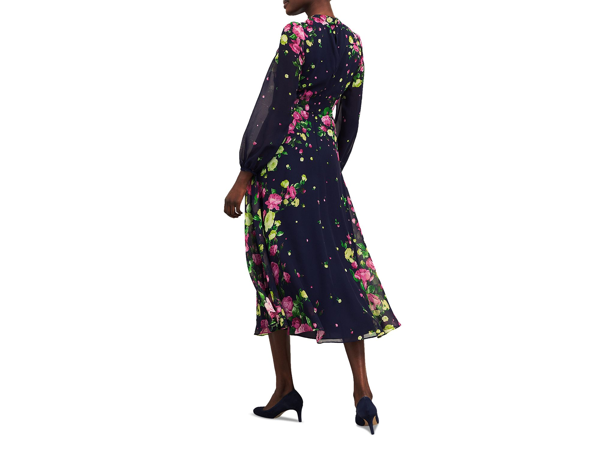 Eva Floral Print Silk Midi Dress — Image 7