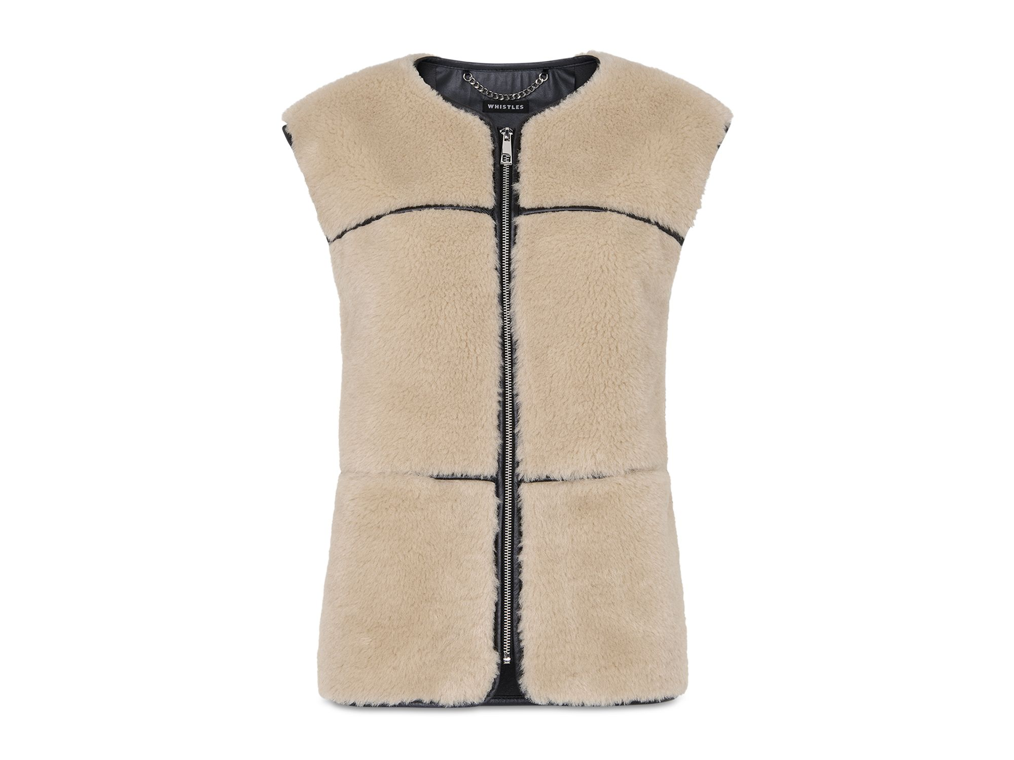 Rowena Faux Fur Sleeveless Coat — Image 4