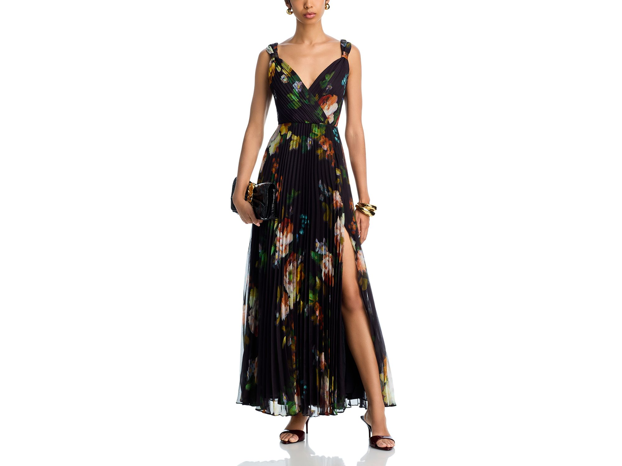 Pleated Floral Sleeveless Guest of Maxi Dress - Exclusive — Image 3