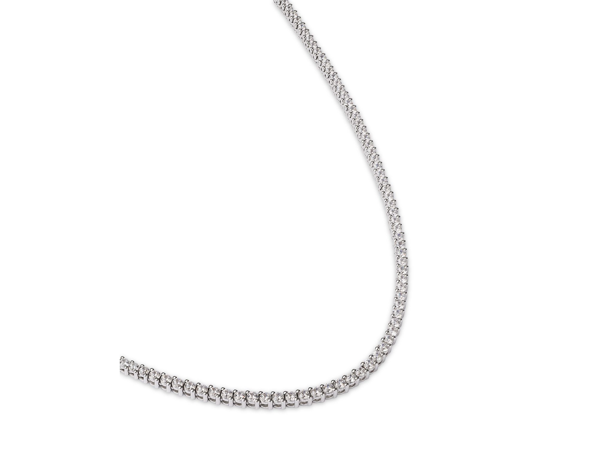 Certified Diamond Classic Tennis Necklace in 14K White Gold, 5.0 tcw — Image 3