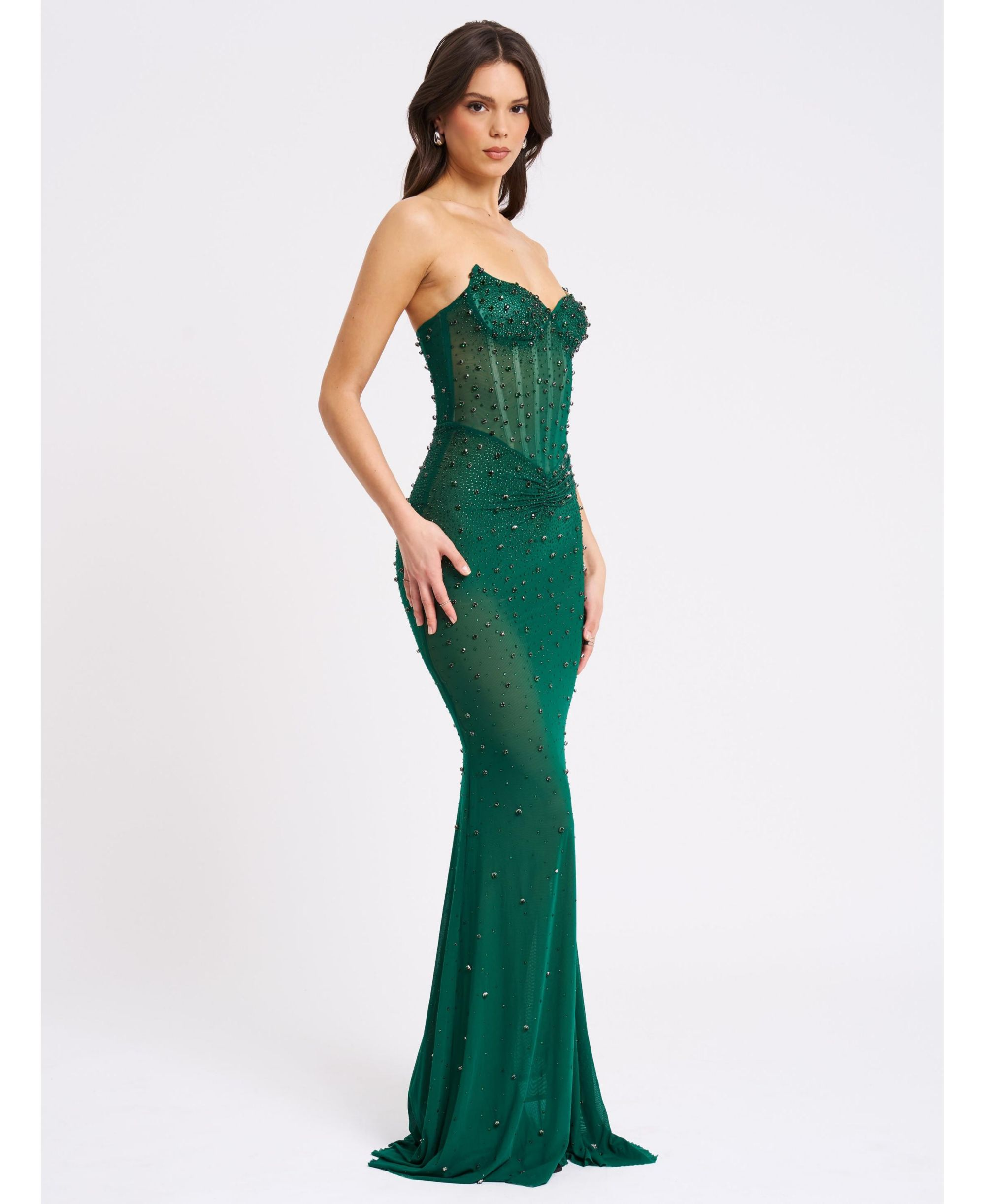 Fatima Sleeveless Corset Mermaid Maxi Evening Dress — Image 6