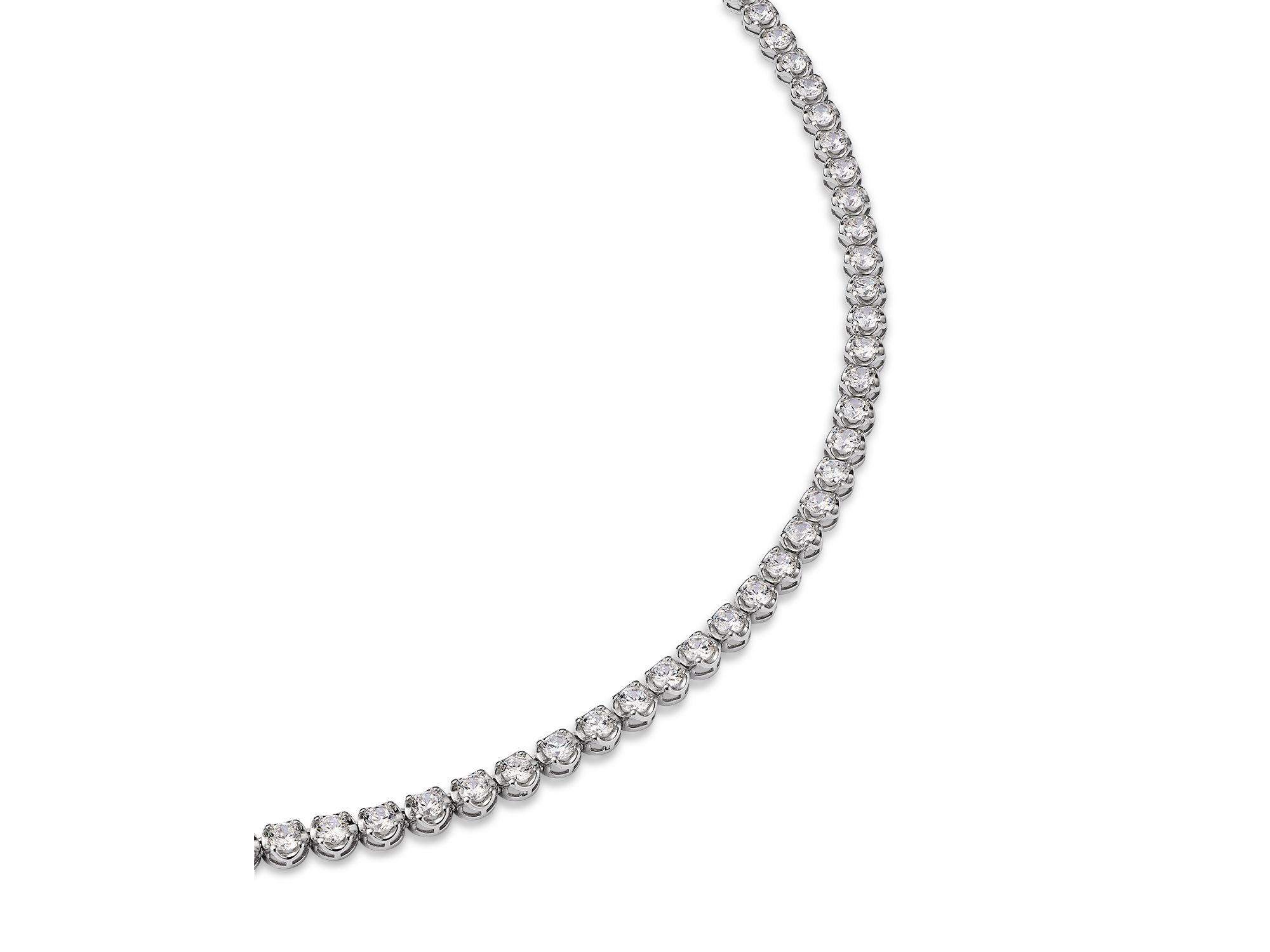 Certified Lab Grown Diamond Tennis Necklace in 14K White Gold, 7.0 tcw — Image 3