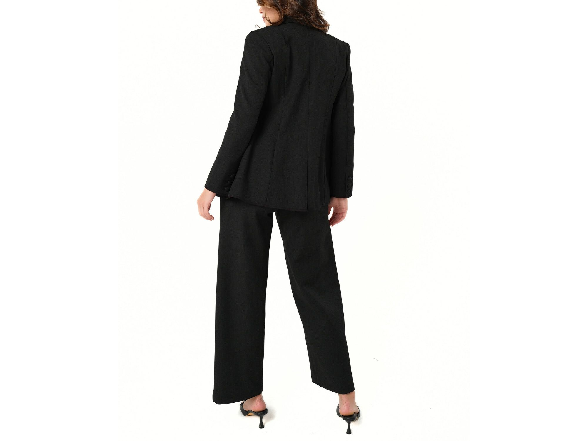 Women's Wide Leg Maternity Work Pant in Italian Stretch Suiting Fabric (Regular & Petite) — Image 3