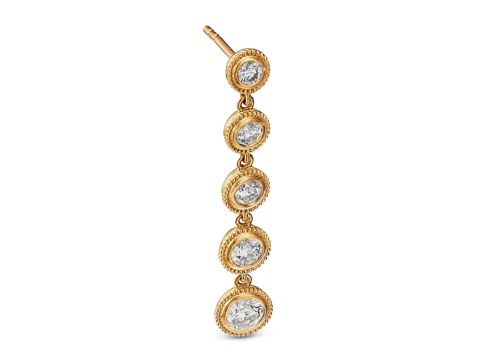 Diamond Bezel Drop Earrings in 14K Yellow Gold, 1.30 tcw — Image 3