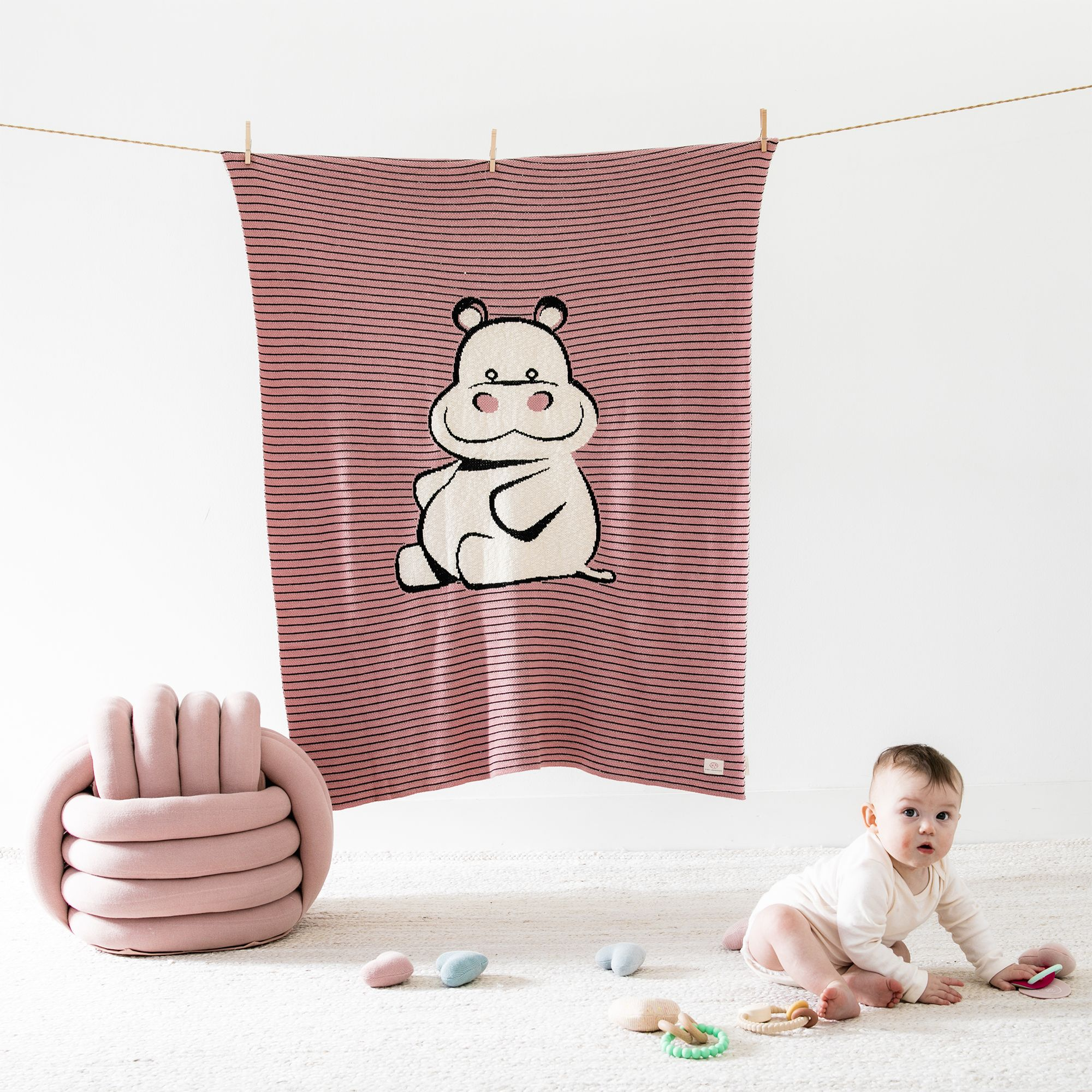 Happy Hippo Baby Blanket - Image 1