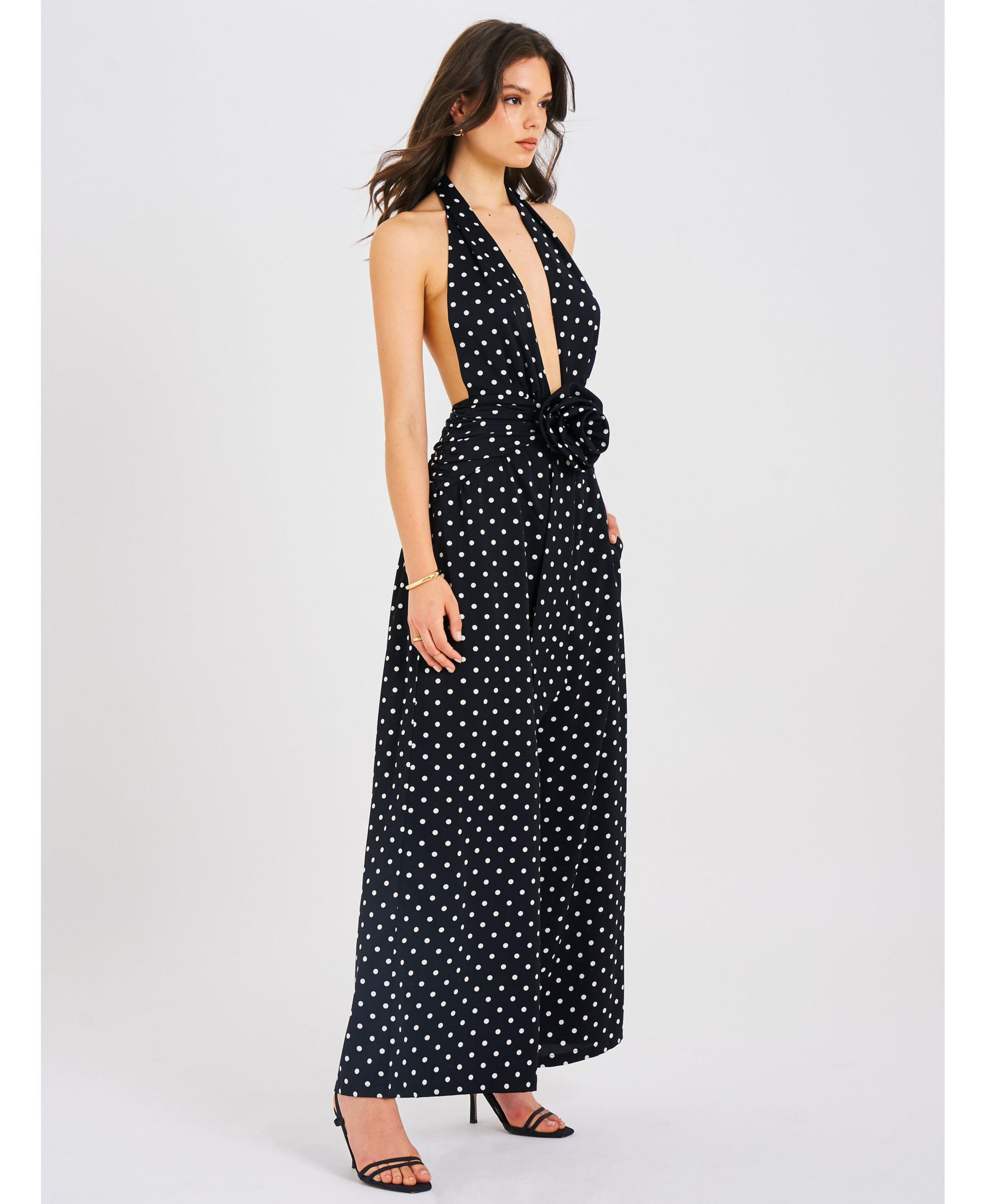 Oriana Polka Dots Halter Jumpsuit — Image 8