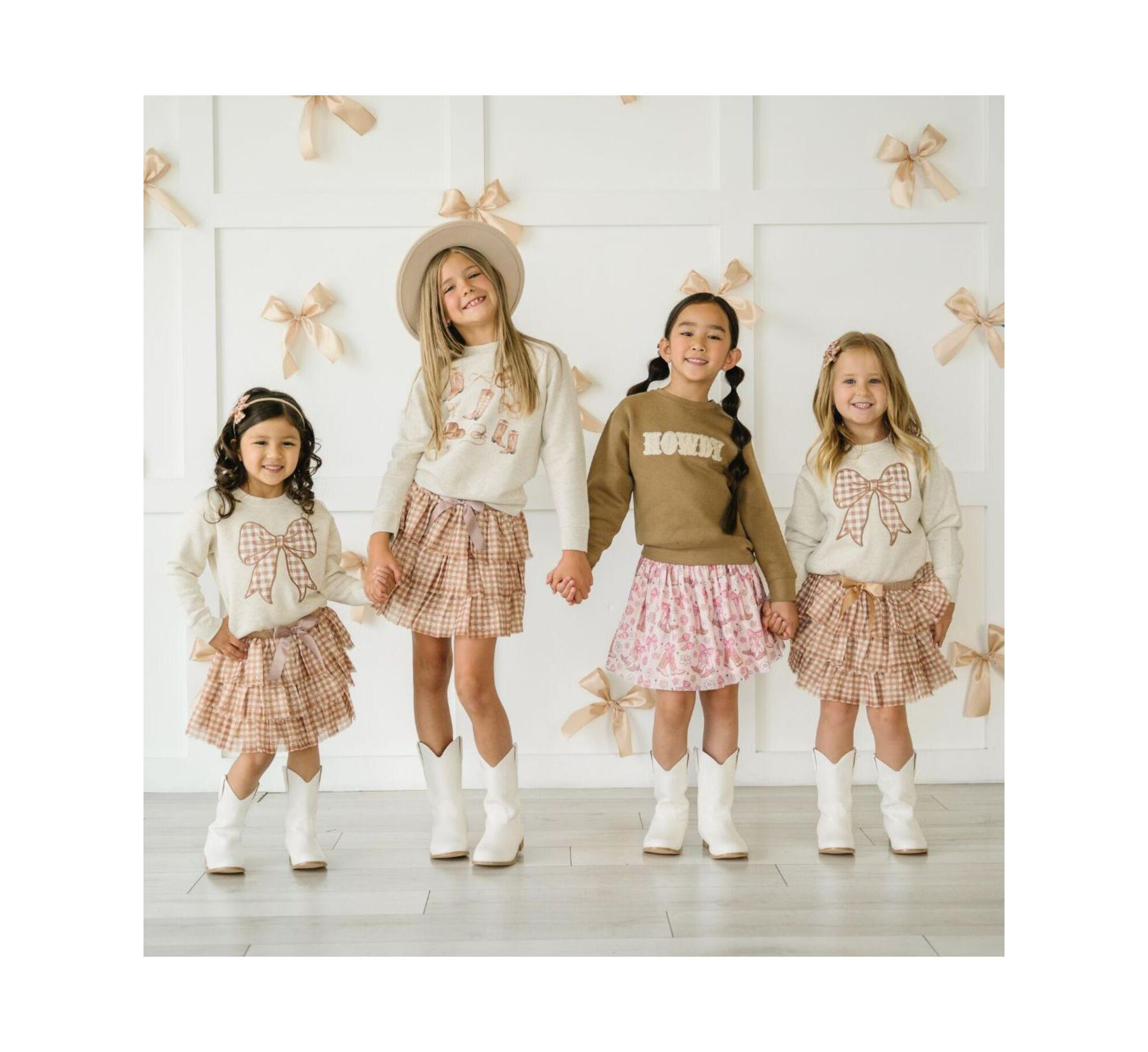 Girls' Gingham Printed Tulle Bow Clip Set — Image 4