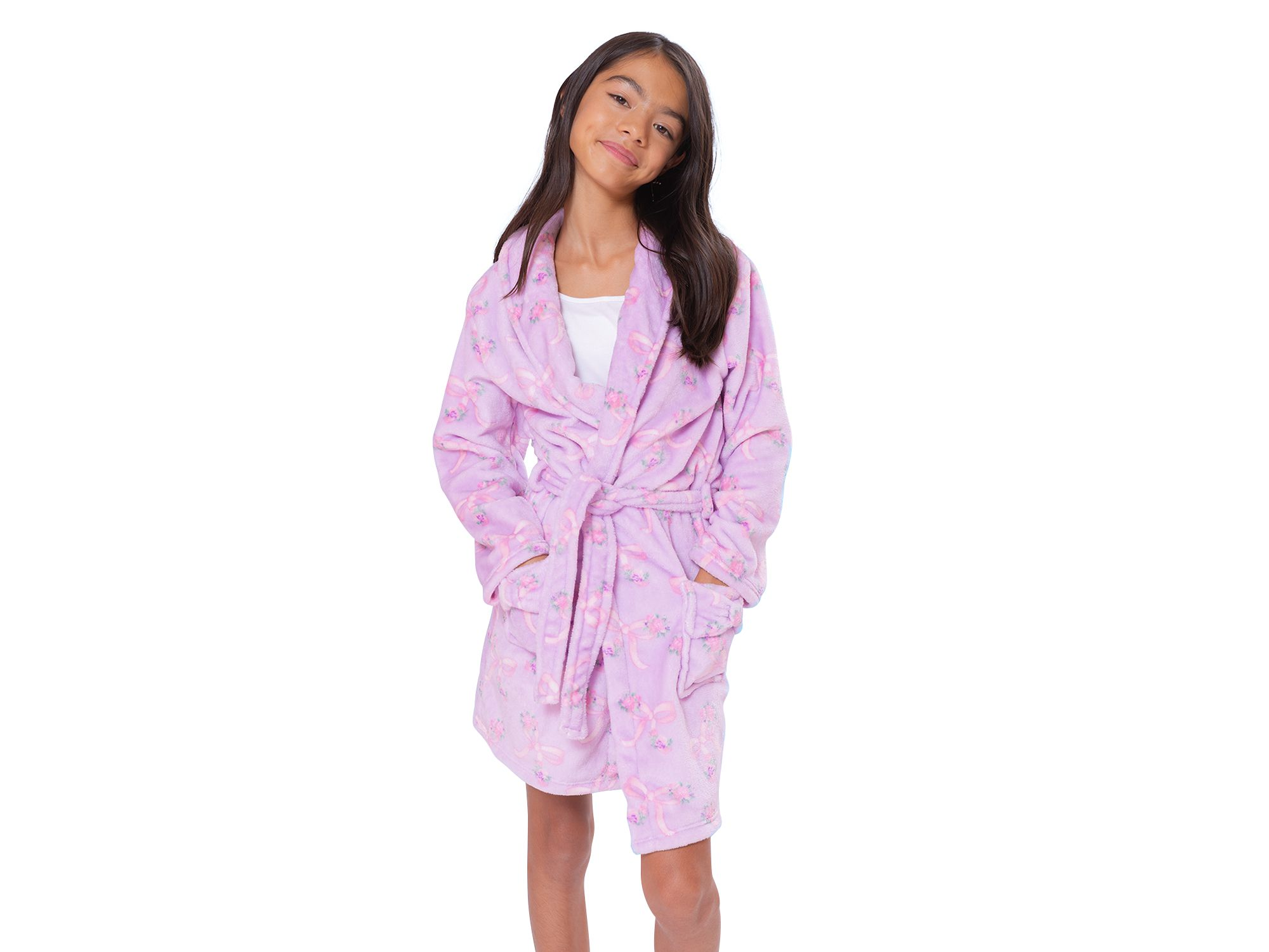 Girls' Bow Printed Bath Robe - Big Kid — Image 3